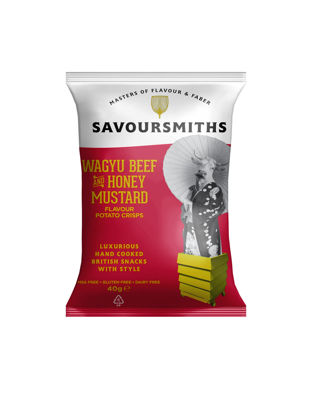 SAVOURSMITHS Wagyu Beef with Honey Mustard Luxury English Potato Crisps 40g x 24