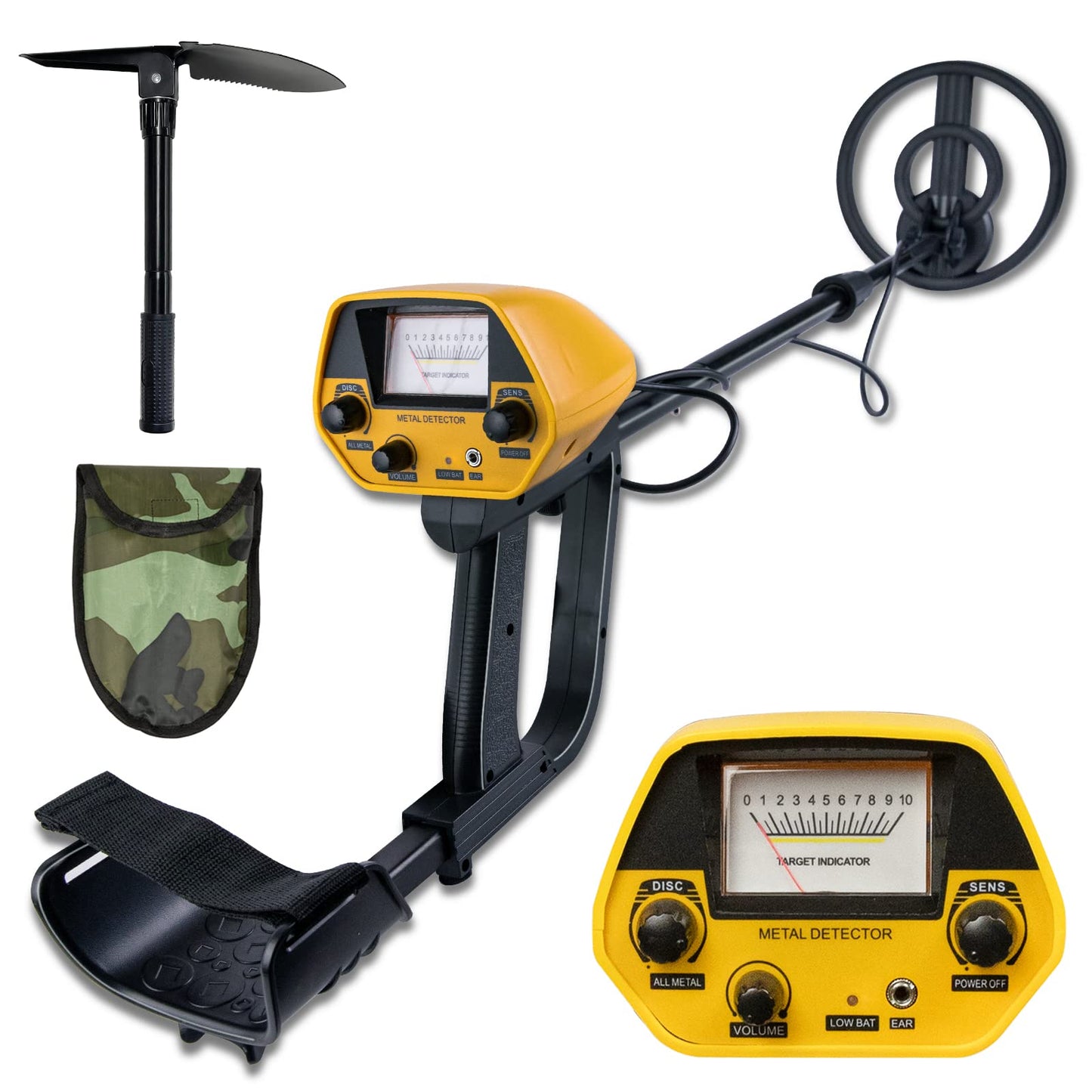 Voilamart Metal Detector Waterproof for Adults and Kids, Bounty Hunter Gold Digger Metal Detector with High Accuracy Adjustable Pointer Display, for