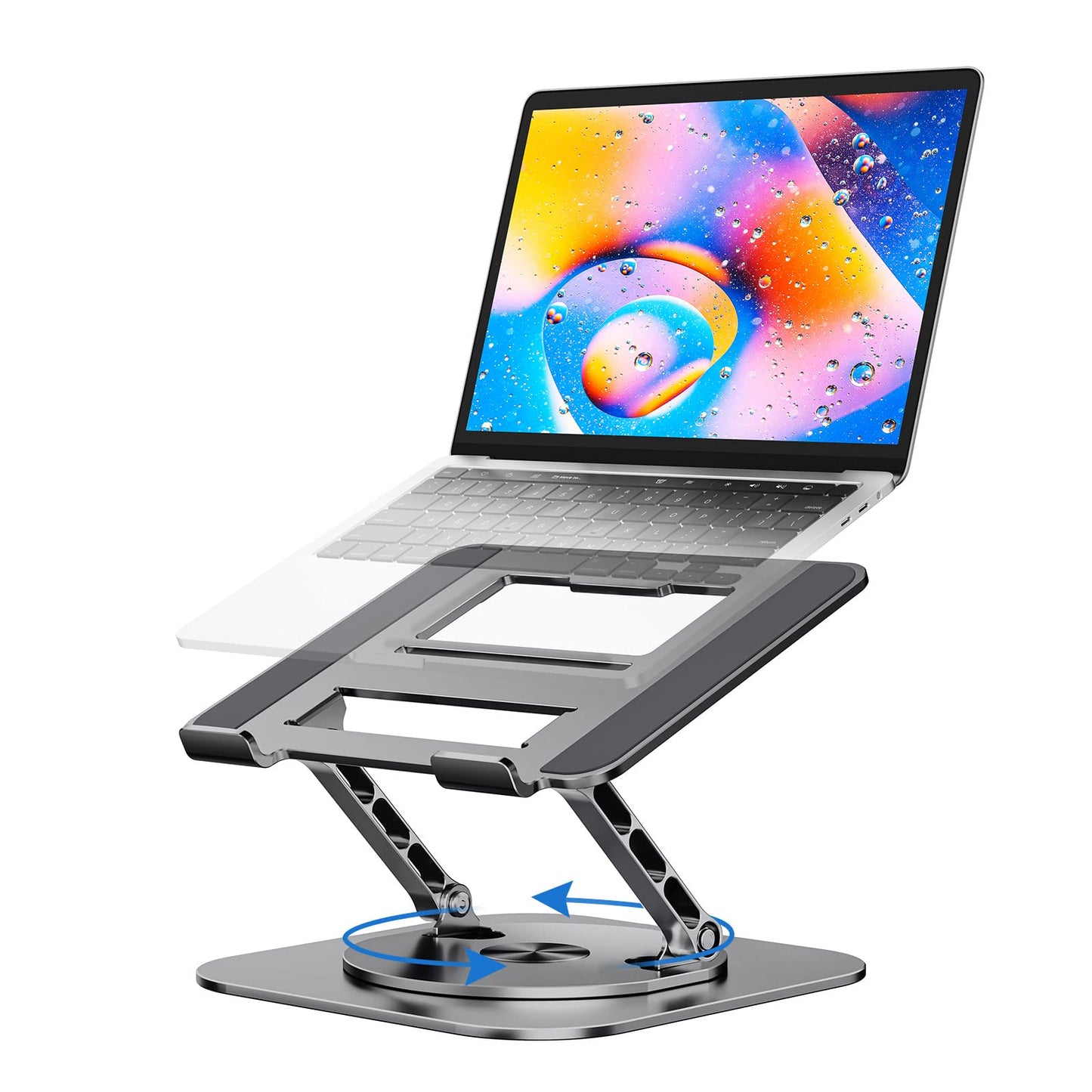 MCHOSE Laptop Stand for Desk, Ergonomic Laptop Riser with 360° Rotating Base, Aluminum Laptop Stand