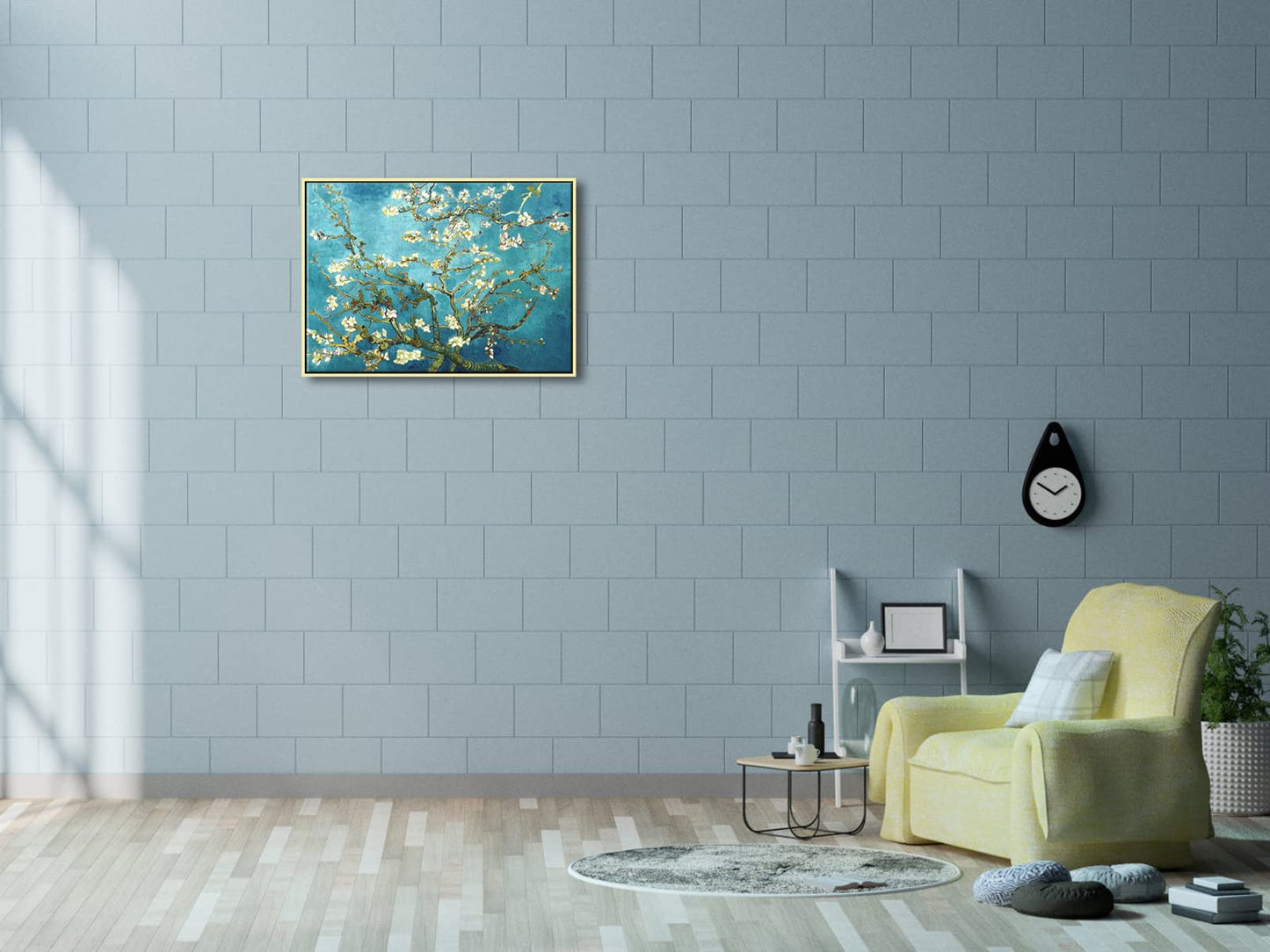 Wieco Art Large Gold Framed Canvas Prints of Almond Blossom by Vincent Van Gogh Paintings Reproduction Post-Impressionism Artwork for Living Room Home
