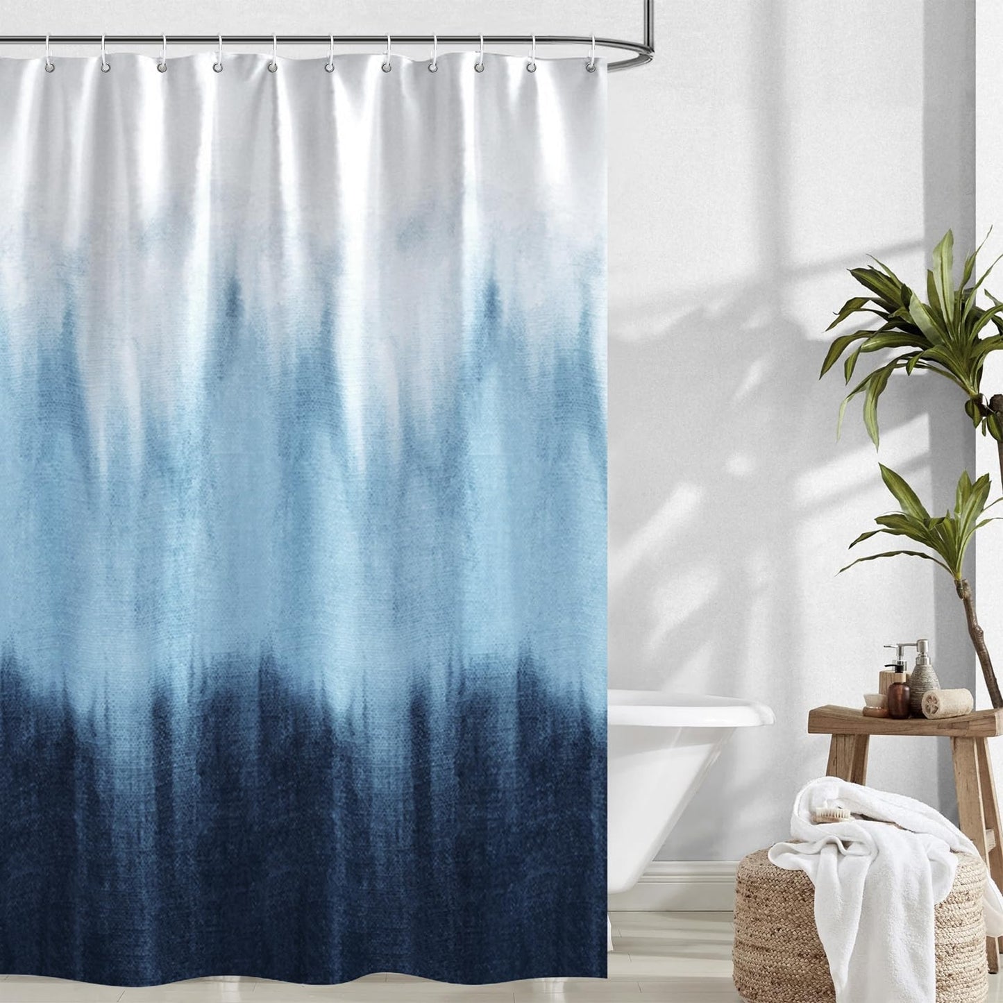 Lirzxin Forest Shower Curtain, Wetroom Shower Curtains for Bathroom Polyester Abstract Gradient Modern Thick Mildew Resistant Bath Curtain with Hooks