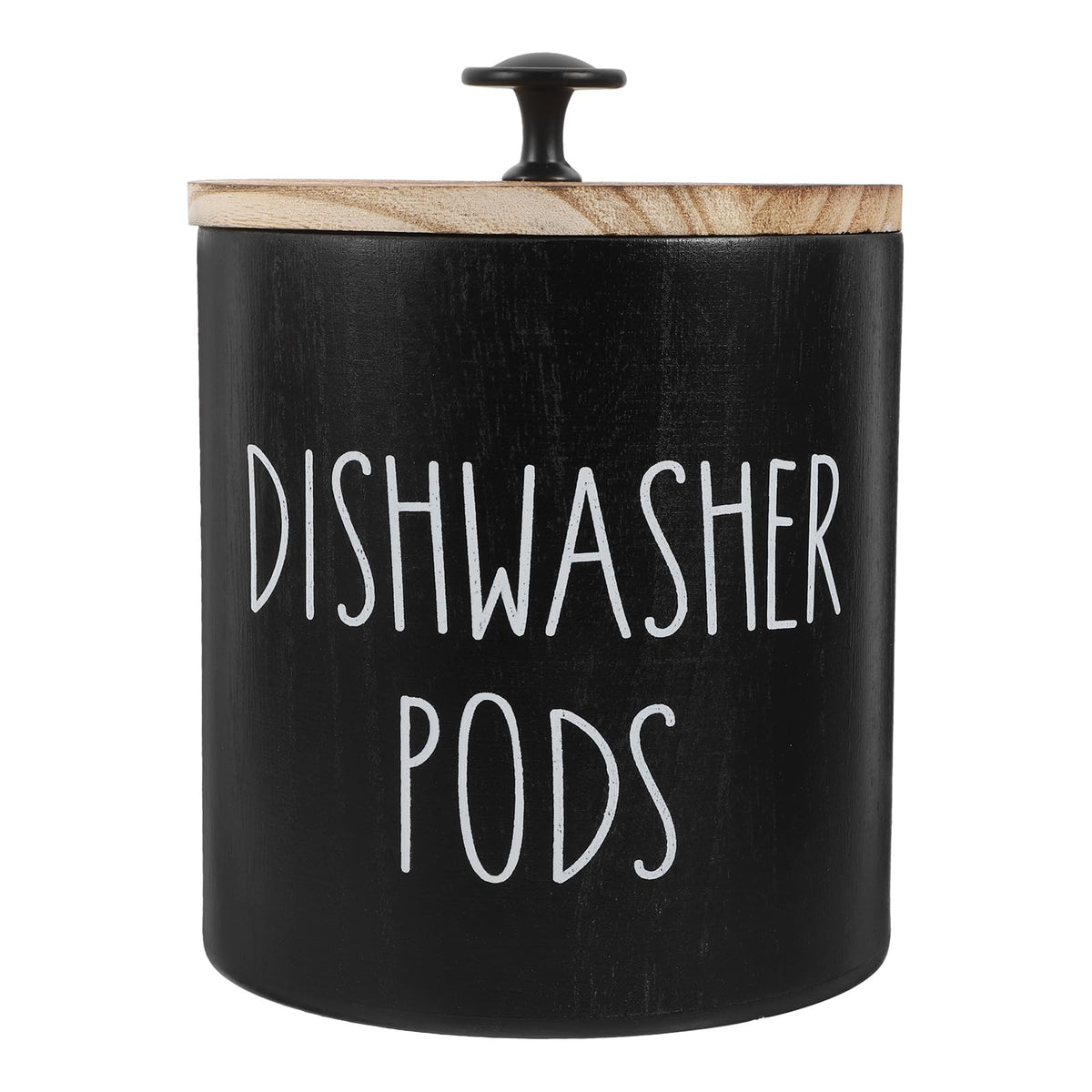 Alipis Dishwasher Pods Container: Round Wooden Laundry Pods Container with Lid - Dishwasher Tablet Storage Container for Home Kitchen Laundry Room