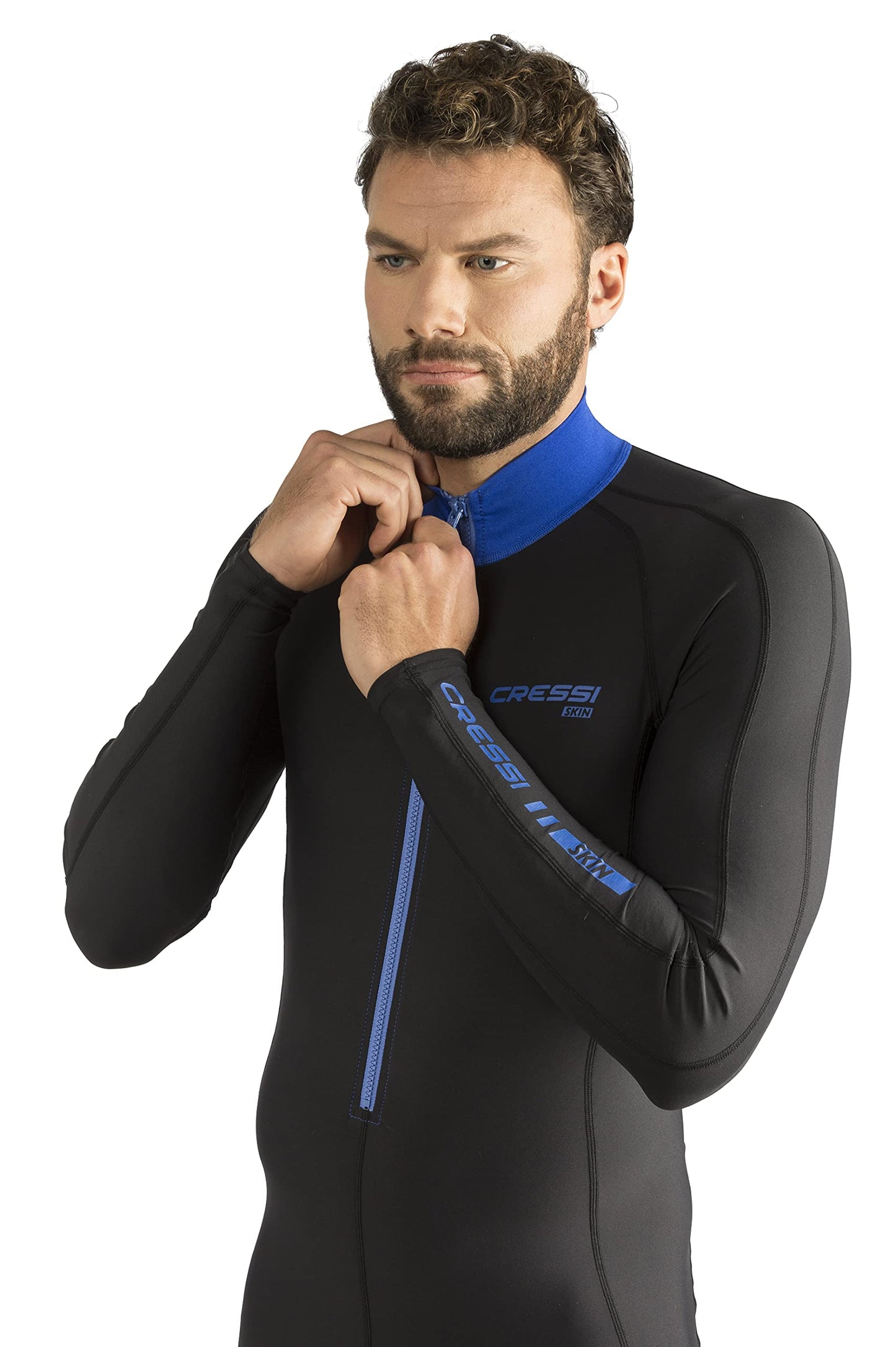Cressi Men's 1mm One piece wetsuit Skin, Black Blue, L/4 UK