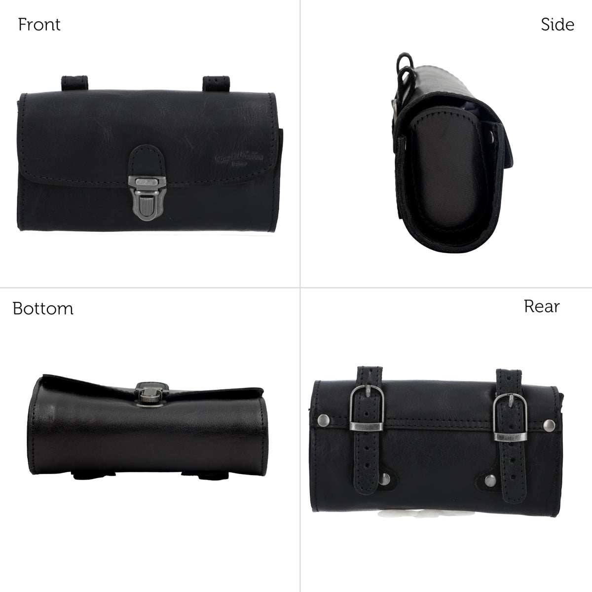 Gusti Bicycle Saddle Bag - Vintage Black Leather Club Armchair Modern Living Room