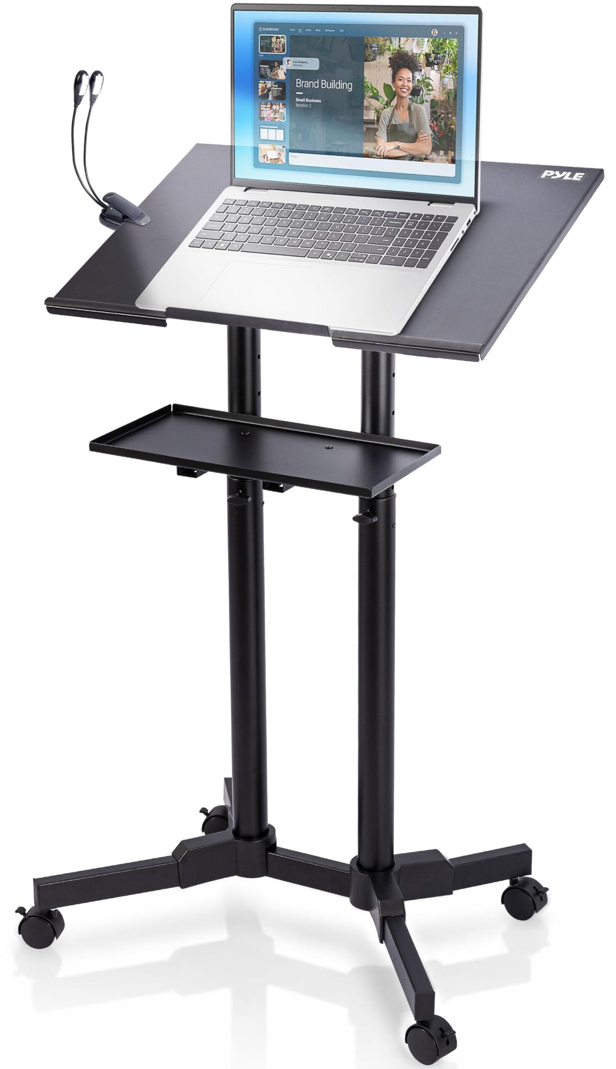 Pyle Lectern Stand Podium Mobile Adjustable Laptop Lectern