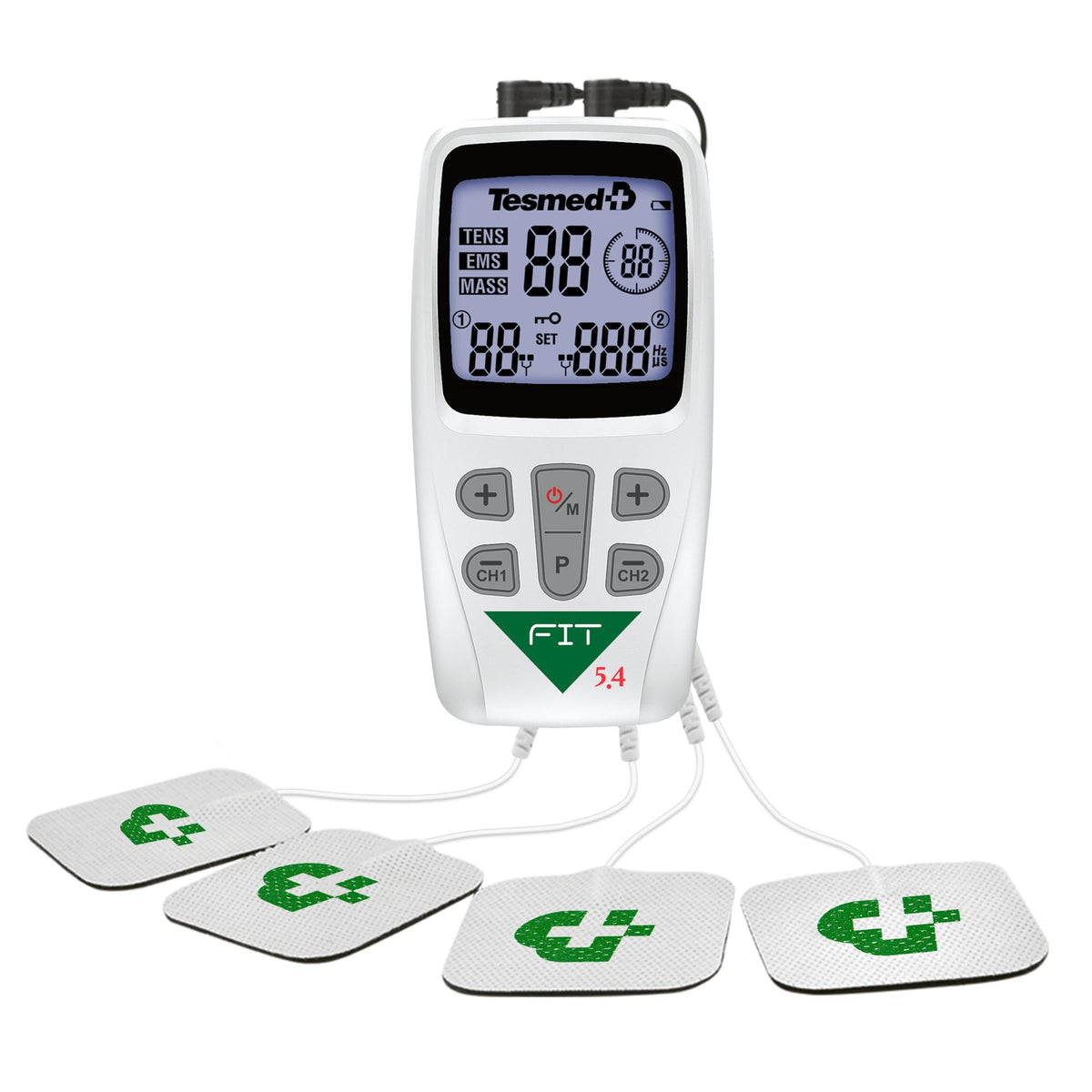 TESMED Fit 5.4: TENS Unit, EMS Muscle Stimulator & Muscle Massager (3-in-1), 22 Programs, 6 Customizable, Ideal for Pain Relief and Muscle