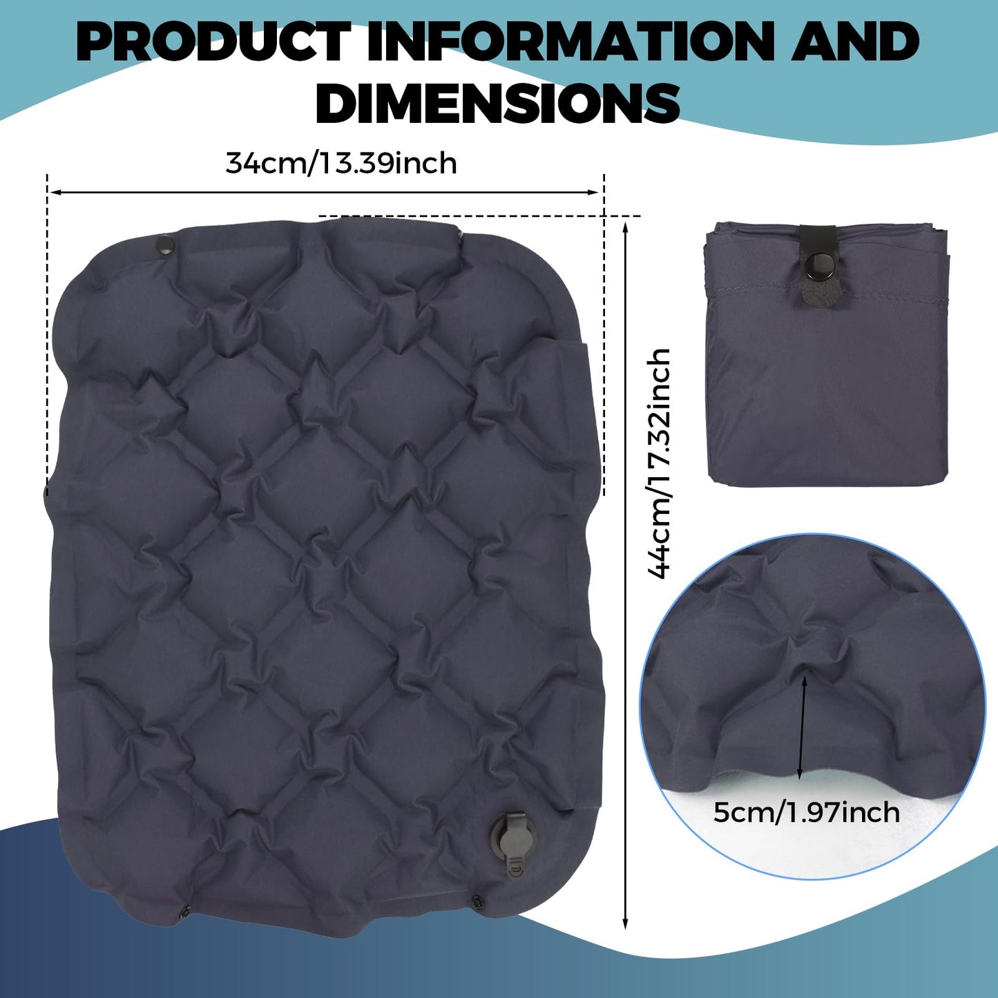 Guangcailun Inflatable Seat Cushion Lightweight Camping Air Sitting Pad