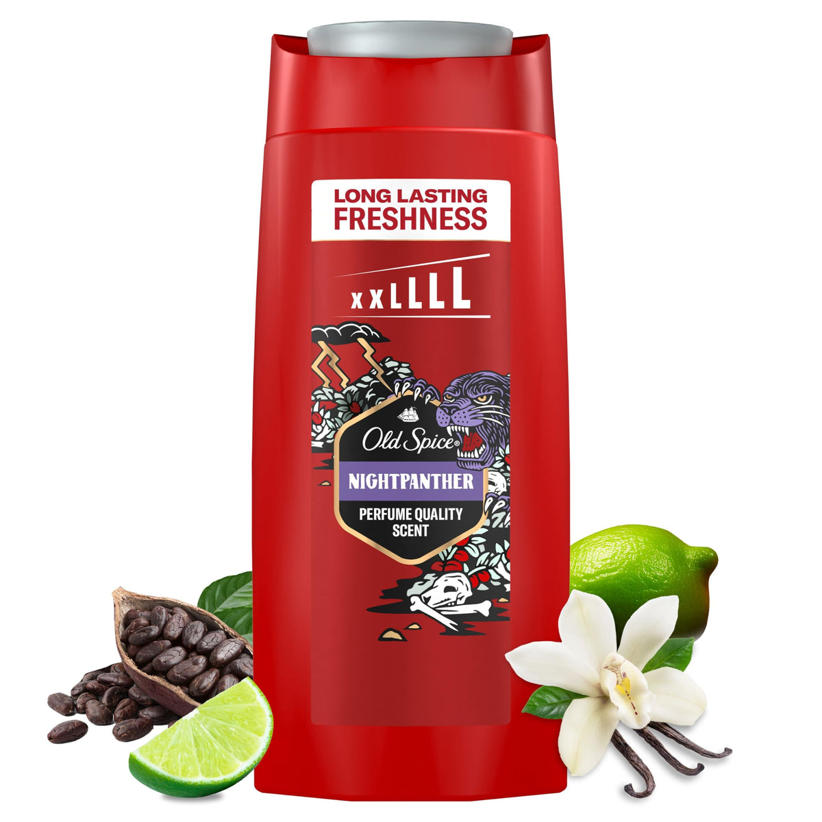 Old Spice Night Panther Men?s Shower Gel & Shampoo 675ml Multi-Use 3-in-1 Hair-Face-Body Wash. Long Lasting Fresh, Perfume Quality Scent