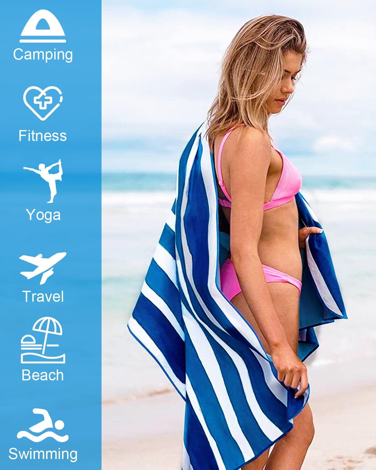 Victoper Microfiber Beach Towel d Quick Fast Dry Sand Free Soft Compact Lightweight Beach Towels for Adults Suitable for Pool Swim Beach Yoga Camping