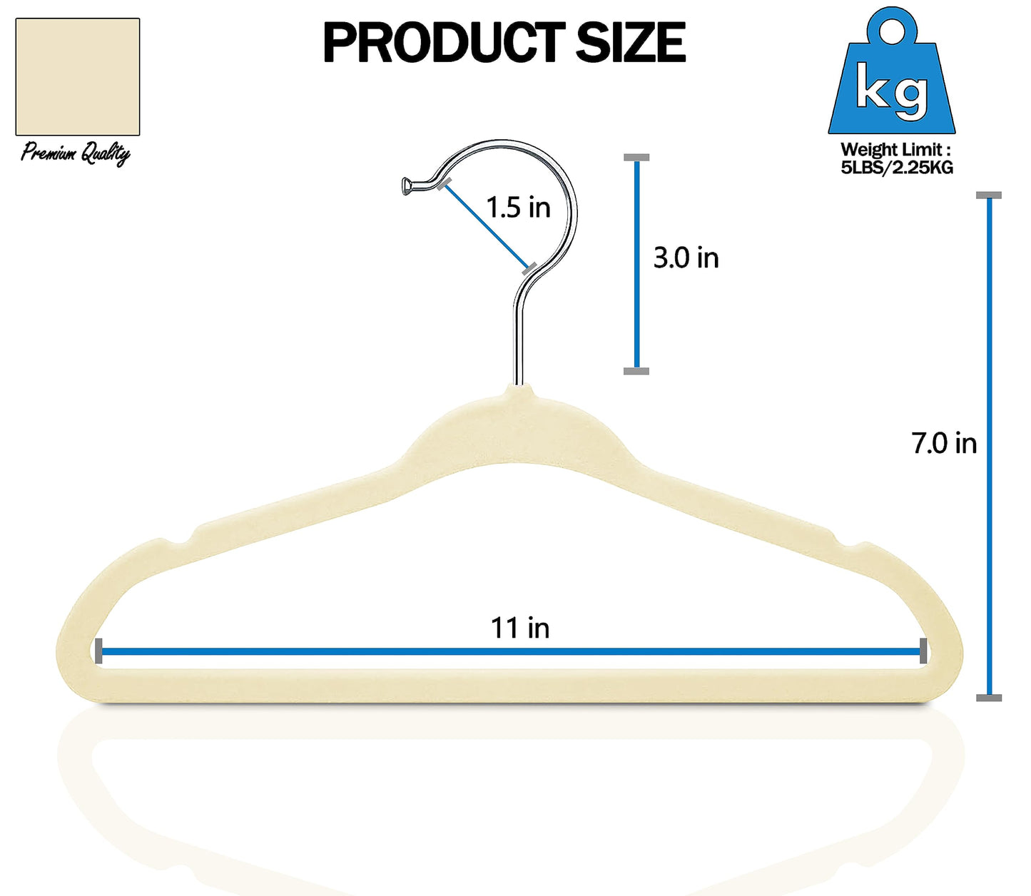 GVTECH Kids Hangers Velvet, [50 Pack] Children Cloth Durable Baby Hangers for Closet - Perfect Infant Toddler Kid Hanger for Everyday Use