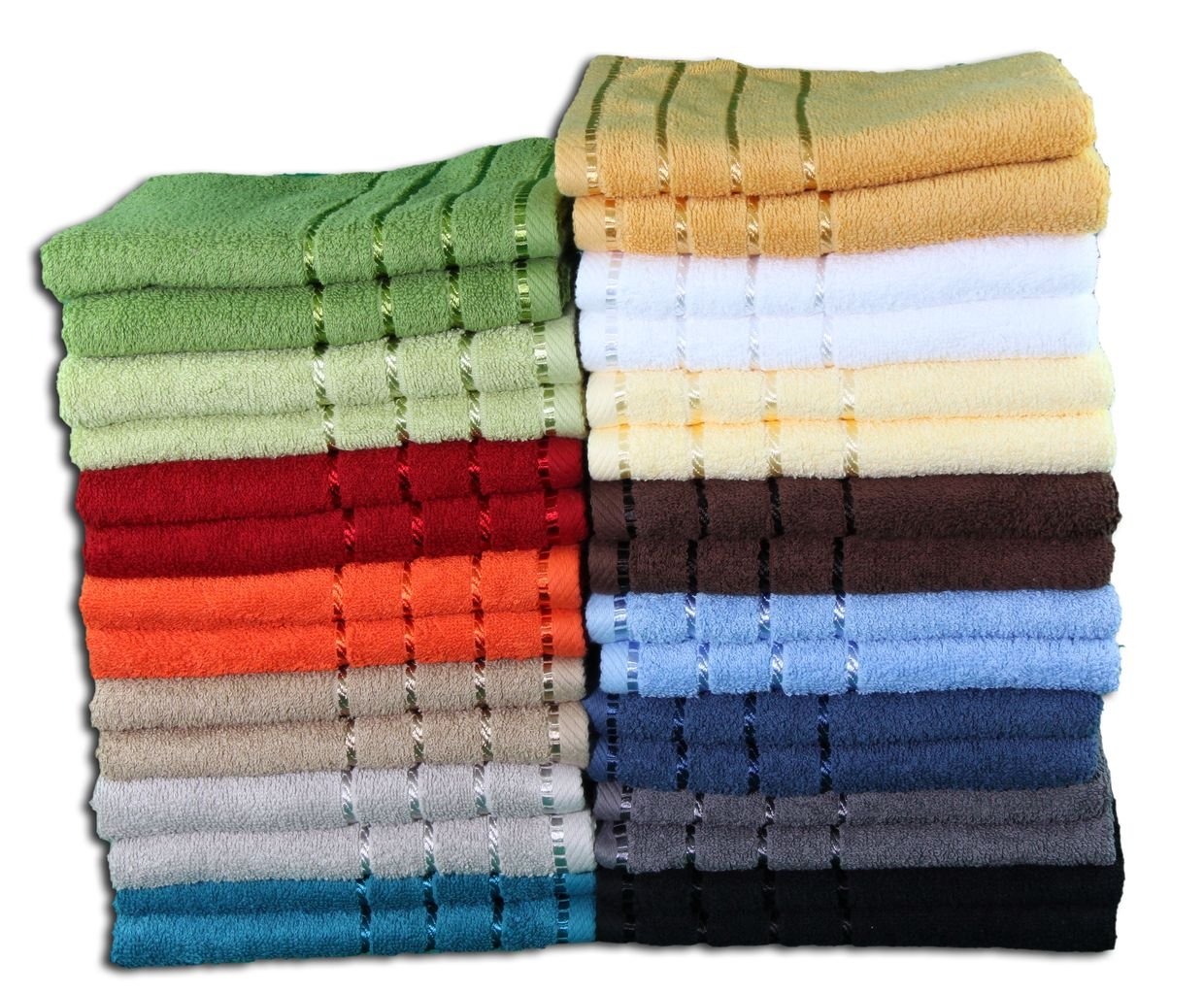 Gözze - Set of 4 Hand Towels, Berlin, 100% Cotton, 50 x 100 cm - Taupe