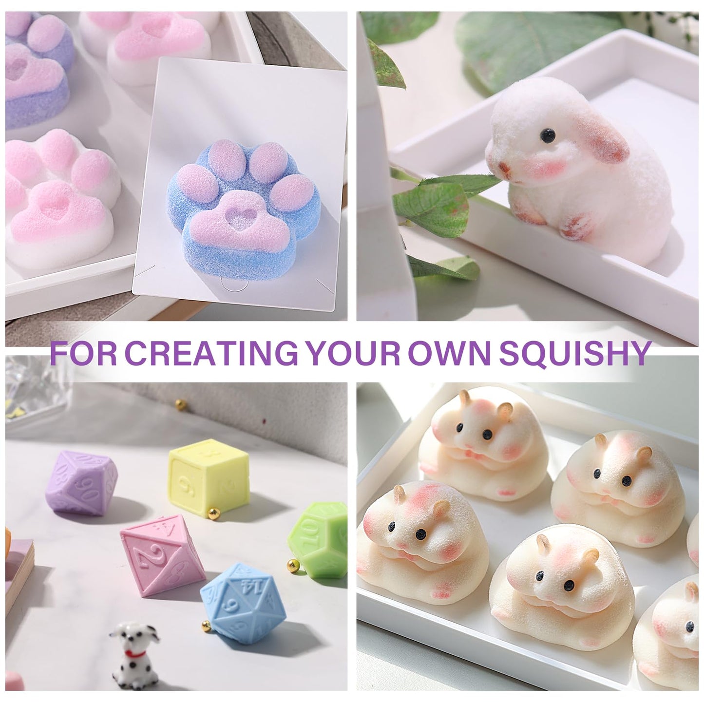 LET'S RESIN Liquid Silicone for Squishy Maker, 60oz Super Soft Silicone Rubber Making Kits -1:1 Ratio by Weight, DIY Decompression Gift