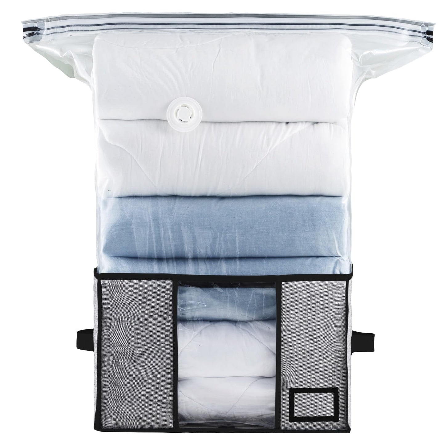TAILI Vacuum Storage Bag with Box,40x42x25 cm 2 in 1 Space Saver for Duvets