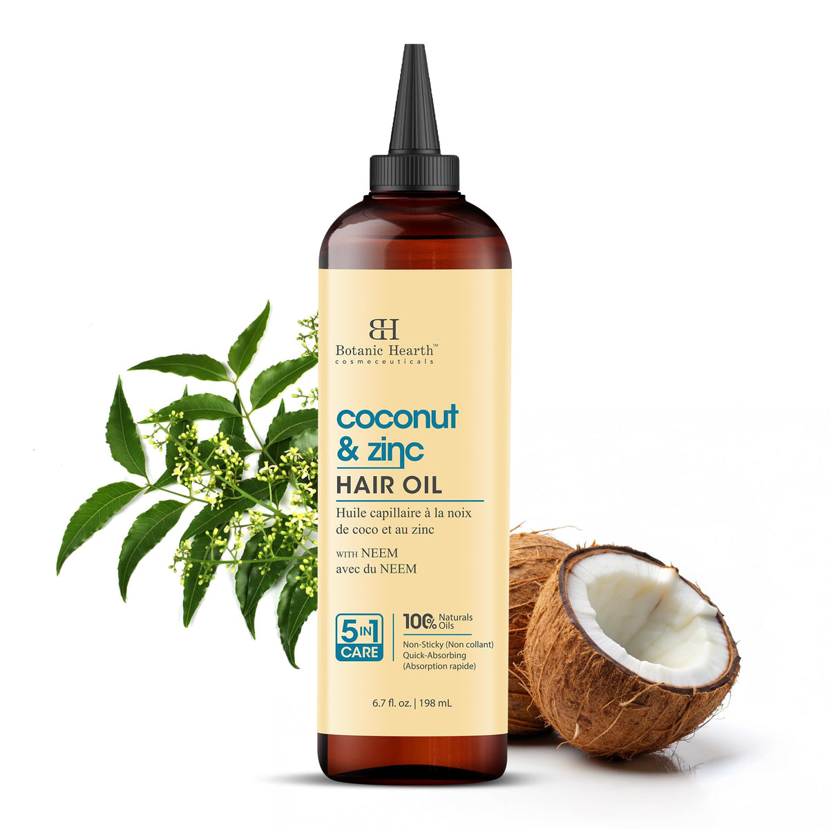 Botanic Hearth Rosemary Oil for Hair Growth | Strengthening Coconut & Zinc Pyrithione Hair Growth Oil for frizzy hair | Dry, Damaged Scalp Treatment |