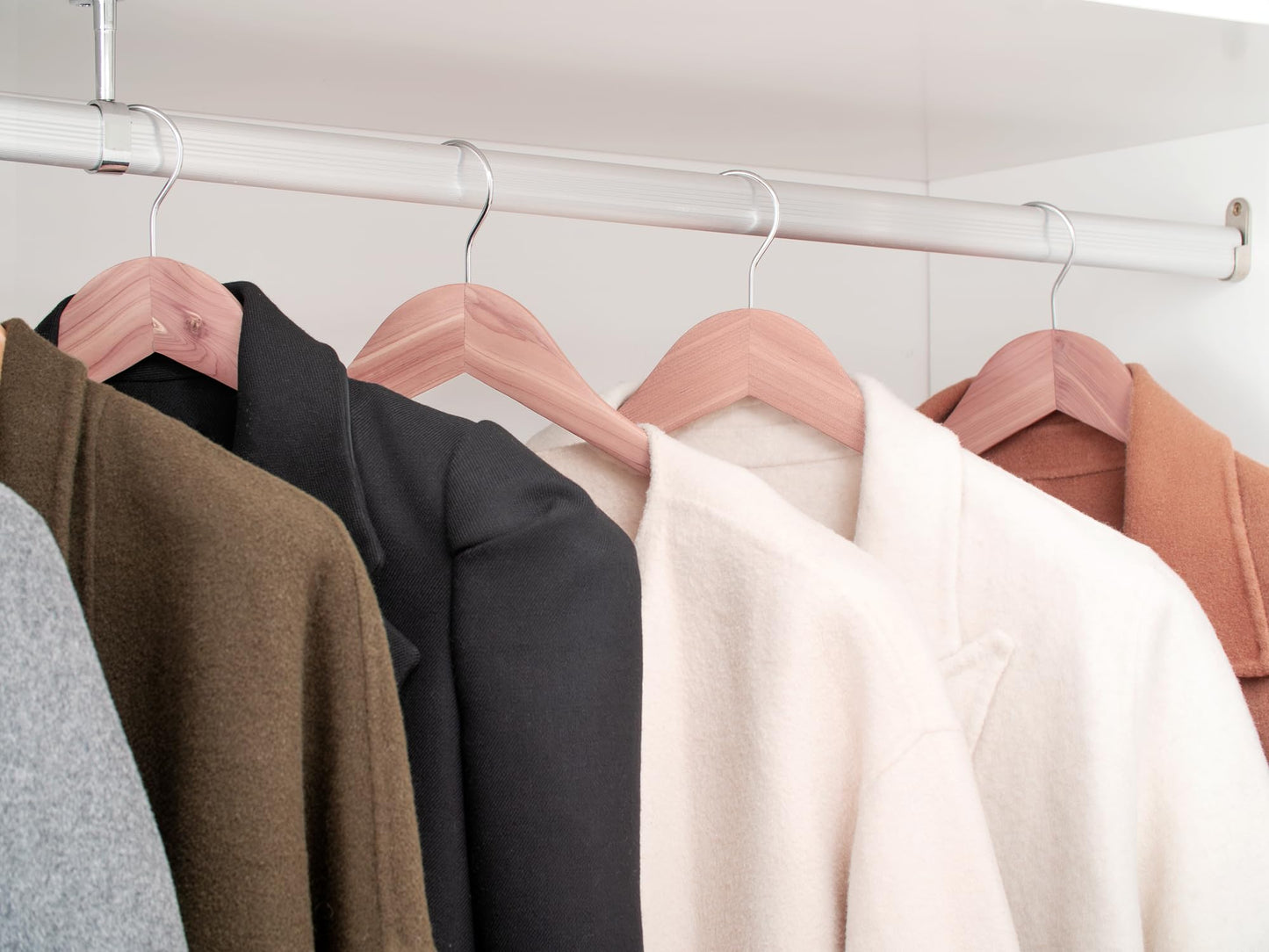 StorageWorks Wood Suit Hangers for Men, Wooden Hangers for Adults' Clothes, Cedar Coat Hangers, Extra Wide Shoulder Hanger for Duty Suit Coats