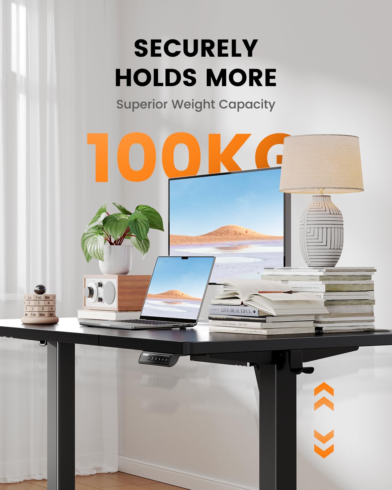 ErGear Electric Standing Desk 140x80cm, 100kg Load Capacity