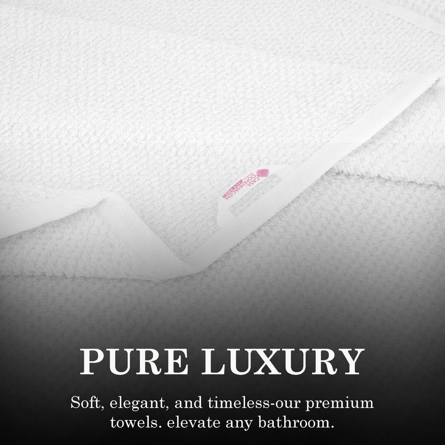 CASA COPENHAGEN Popcorn Textured 6-Piece Small Bath Towel Set - White, 550 g/m², 6-piece small bath towels, cotton towels for rough and tough use