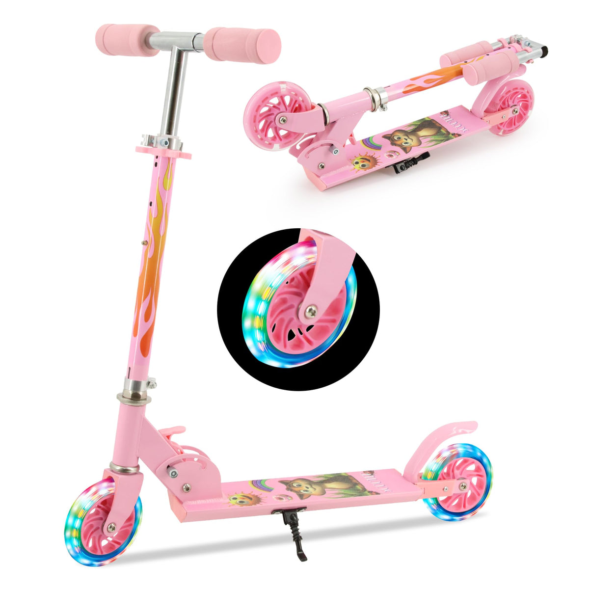 TENBOOM UK 201PK New TB, Pink Flame LED Wheels