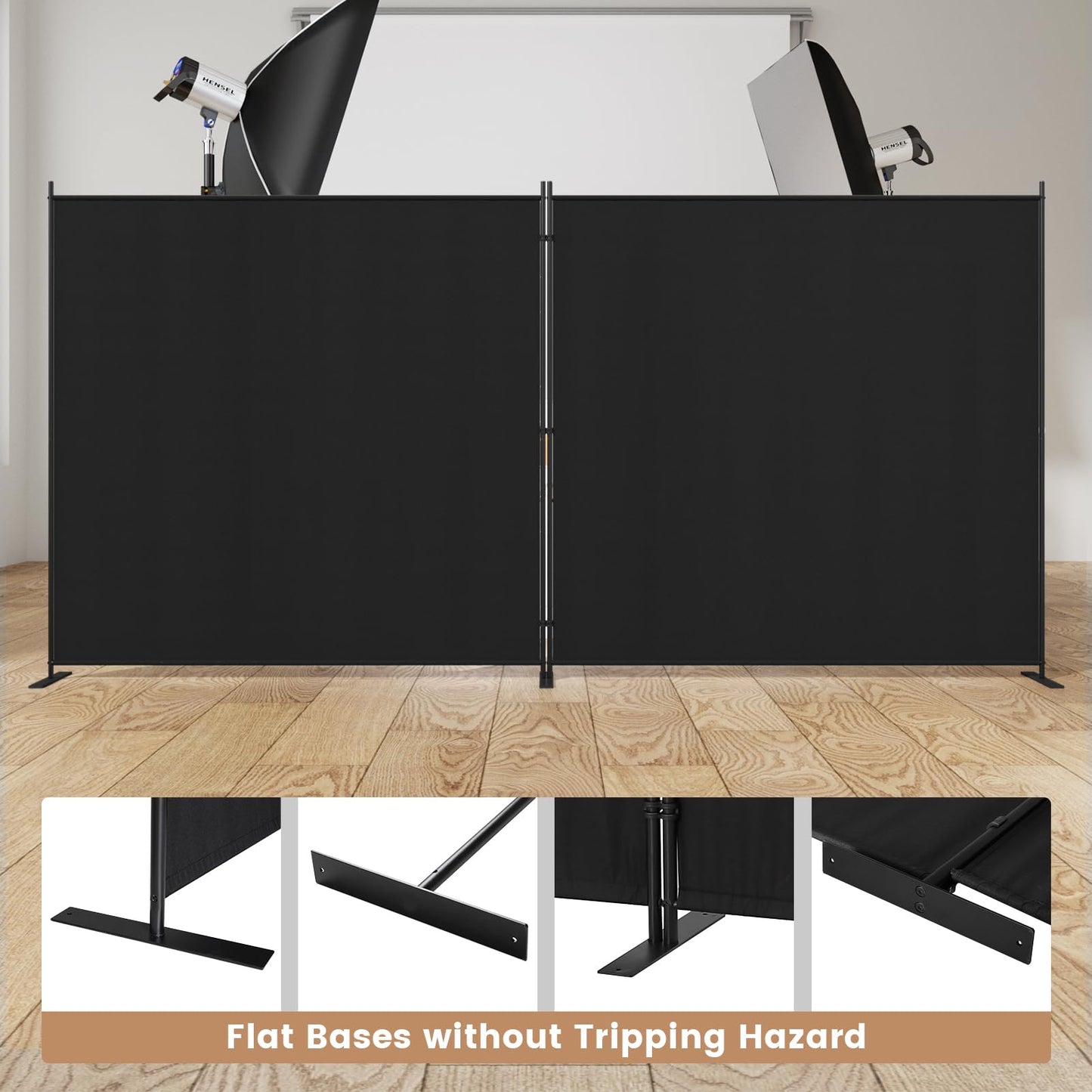 C-Hopetree 2 Panels Room Divider, 180cm Tall Indoor Folding Privacy Screen, Portable Partition Separator, Freestanding Separation Temporary Wall for