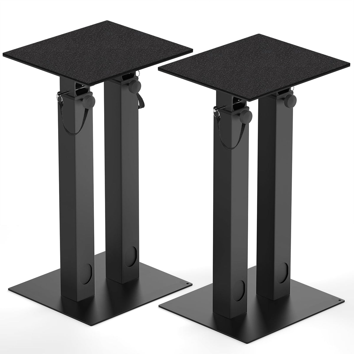 Height Adjustable Speaker Stands with Cable Management, Set of 2 Floor Speaker Stand with Non-Slip EVA Mats, Double Tubes Speaker Stand Holds