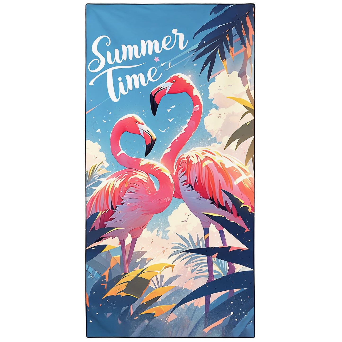YISUMEI Summer Flamingos Beach Towels for Adults Extra Large 180 x 90 cm, Microfibre Lightweight Quick Dry Towel for Swimming Pool Cruise Travel