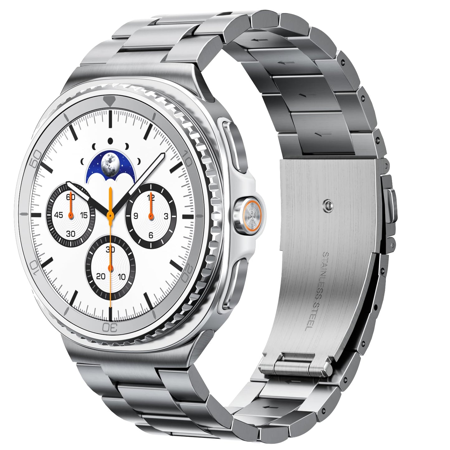SPGUARD Band Compatible with Samsung Galaxy Watch8 40mm/44mm/Classic 46mm 2025,No Gap Business Stainless Steel Metal Band Strap for Galaxy Watch 8 Men