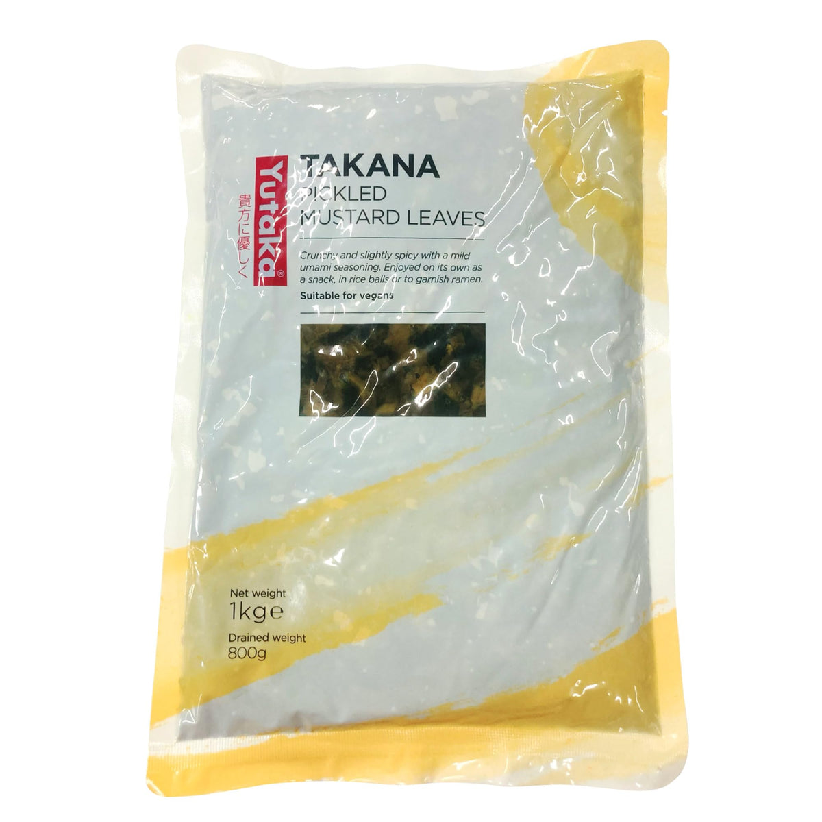Yutaka Takana Pickled Mustard Leaf 1kg (Pack of 5) | Authentic Japanese Fermented Pickles | Tangy & Umami-Rich Mustard Greens | Bulk Value for