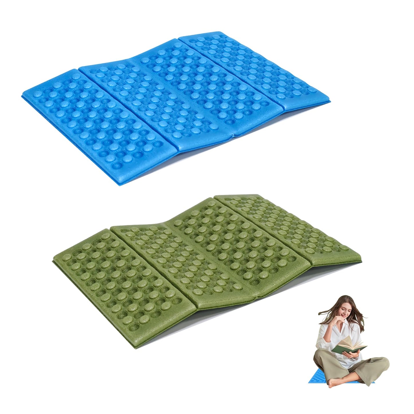 Laurraine 2Pcs Folding Sit Mat, XPE Foam Ultralight Portable Seat Pad