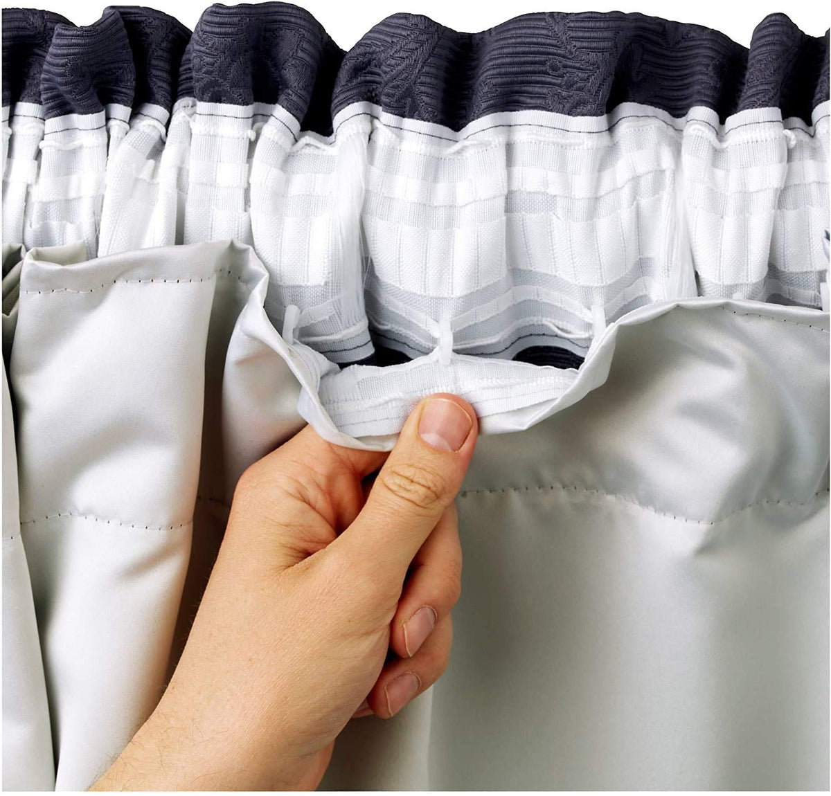 Kinfolk Textile Thermal Blackout Curtain Linings Pair 3 Pass Includes Curtain Hooks (90" x 90")