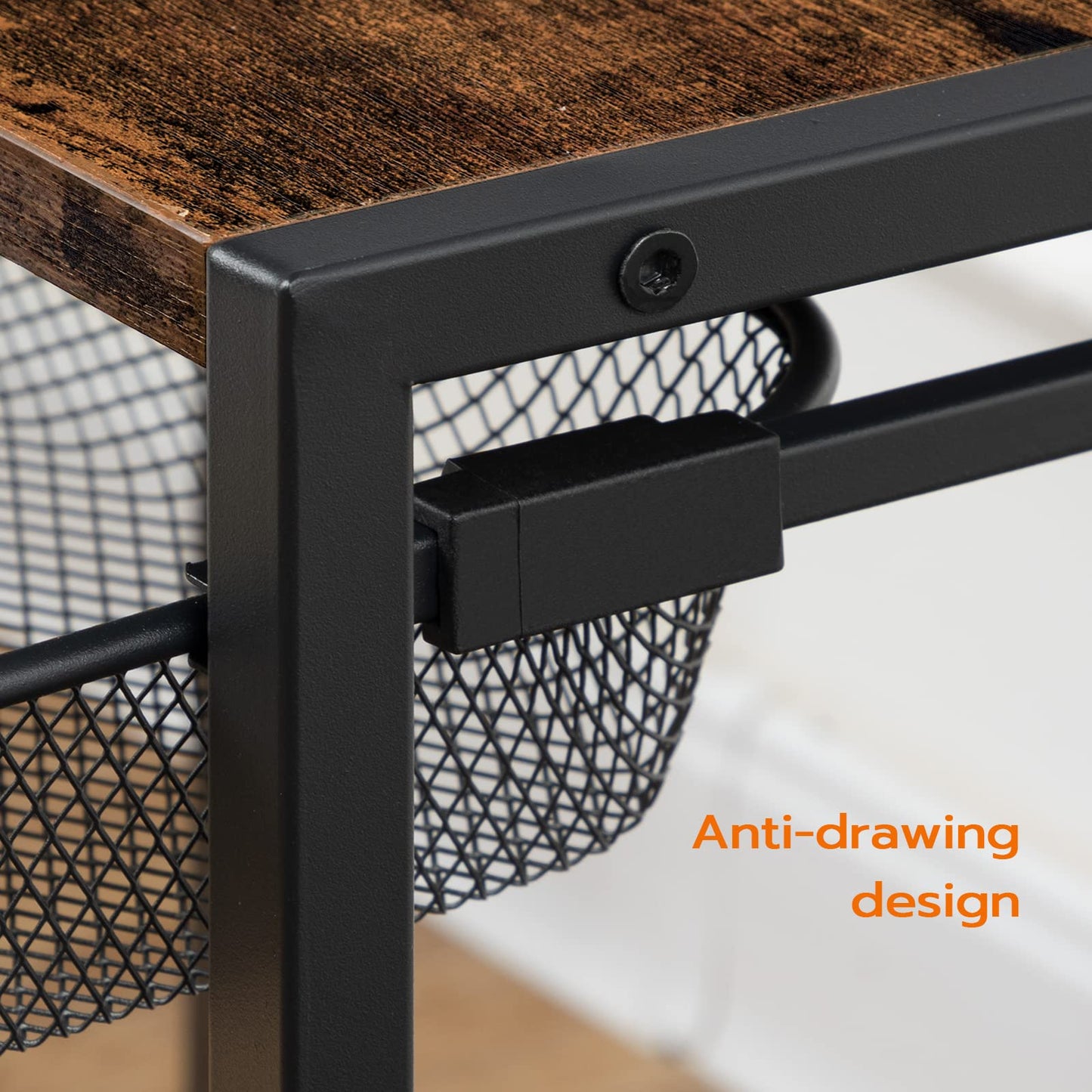 HOOBRO Printer Stand, 2-Tier Printer Table with 4 Removable Casters, Under Desk Storage Cart on Wheels