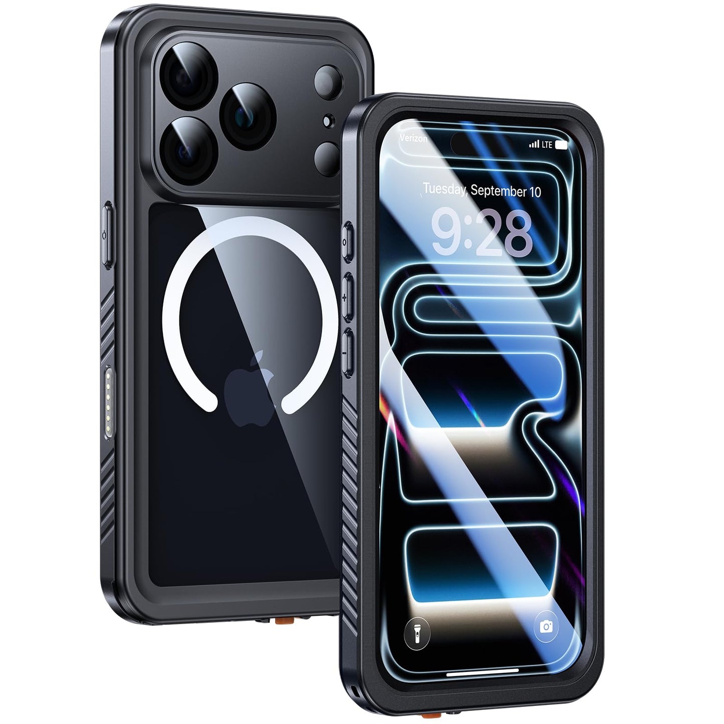 Lanhiem for iPhone 17 Pro Case Magnetic, IP68 Waterproof Dustproof Cases, [Compatible with MagSafe], with Screen Protector and Camera Protection,