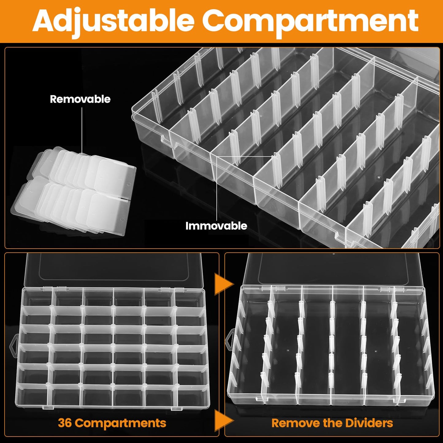 McBlast 1 Pc Stackable Snack Box 36 Removable Grids