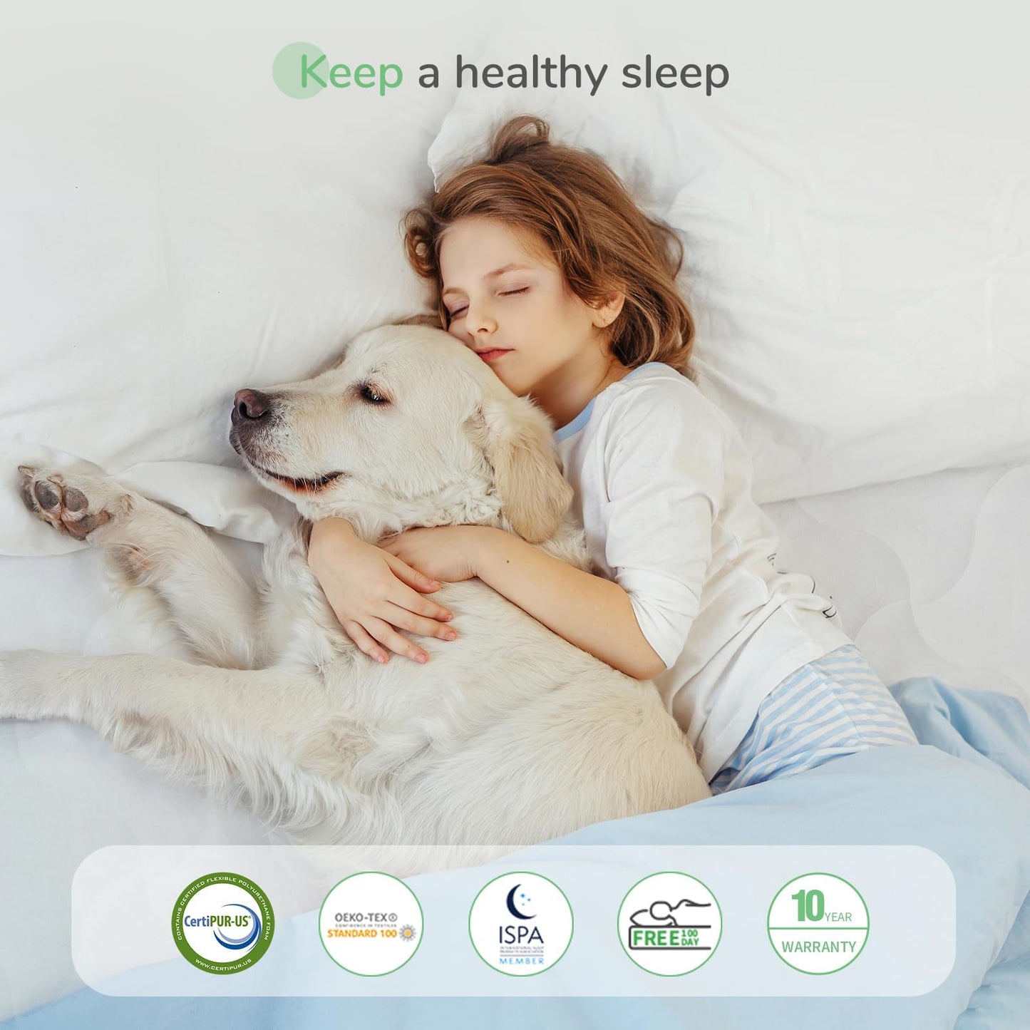 Novilla Double Mattresses, 8 Inch Pocket Sprung Mattresses with Breathable CertiPUR-US Foam and Skin-friendly OEKO-TEX Fabric