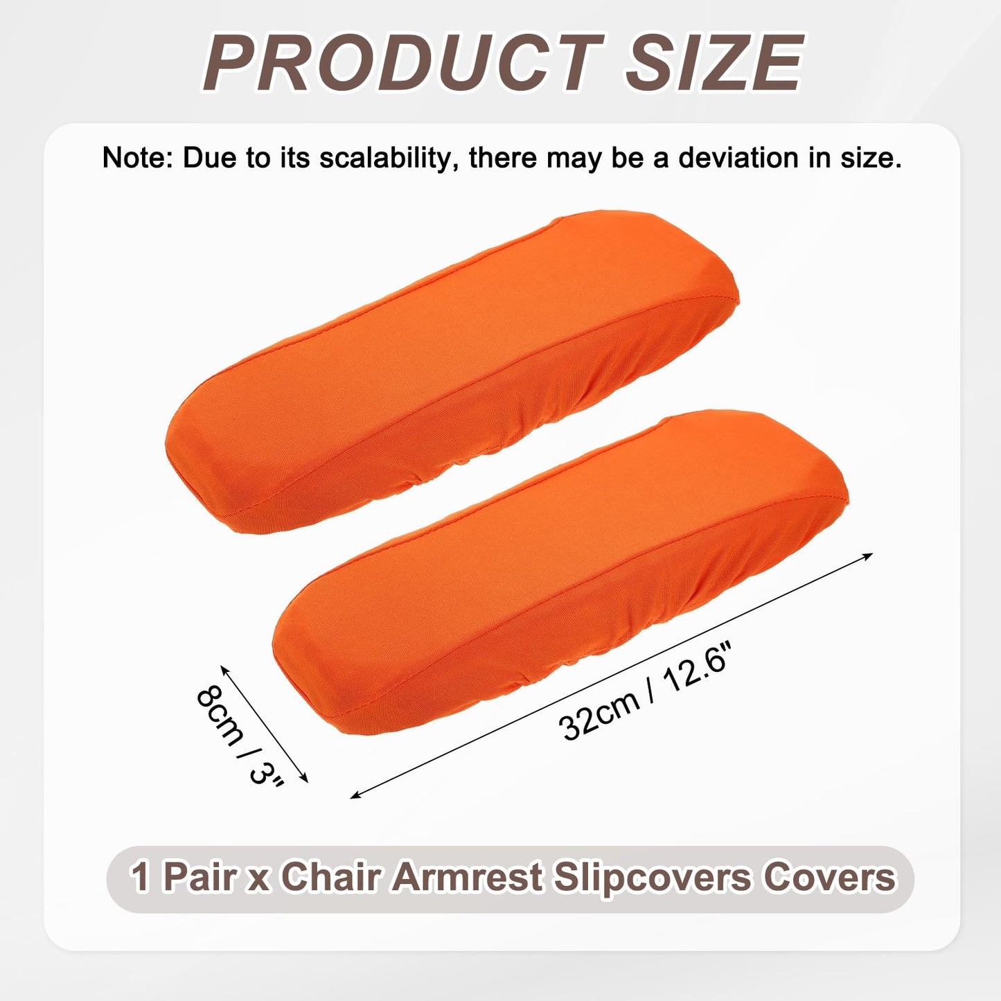 sourcing map Chair Armrest Slipcovers Covers, 32 x 8cm Polyester Removable Seat Hand Rest Protector for Office Chairs Desk Chair(Orange)