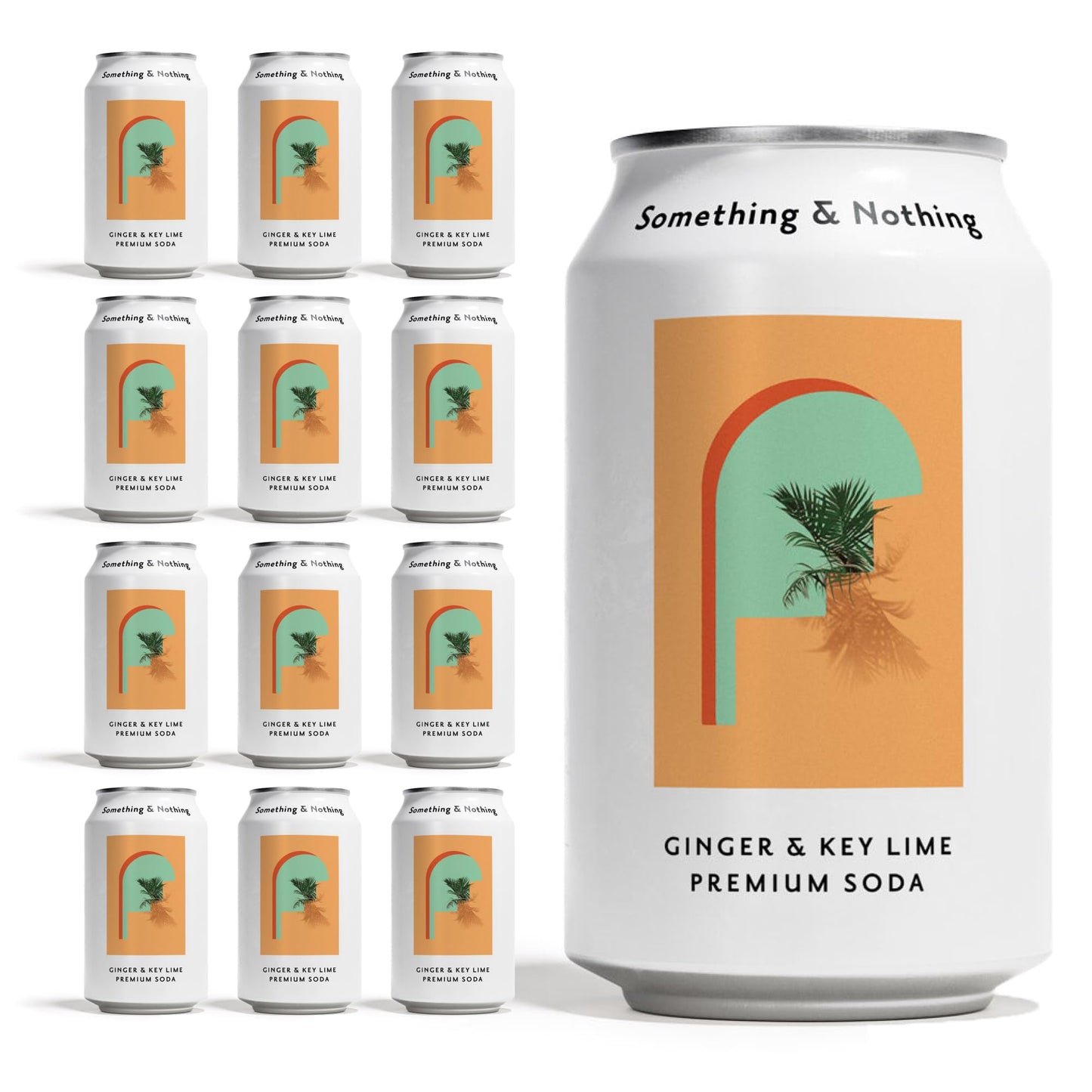 Something & Nothing Ginger & Lime Flavoured Sparkling Water, 12 x 330 ml Cans | Lightly Carbonated Fizzy Soda Waters with Added Grape & Lemon Juice |