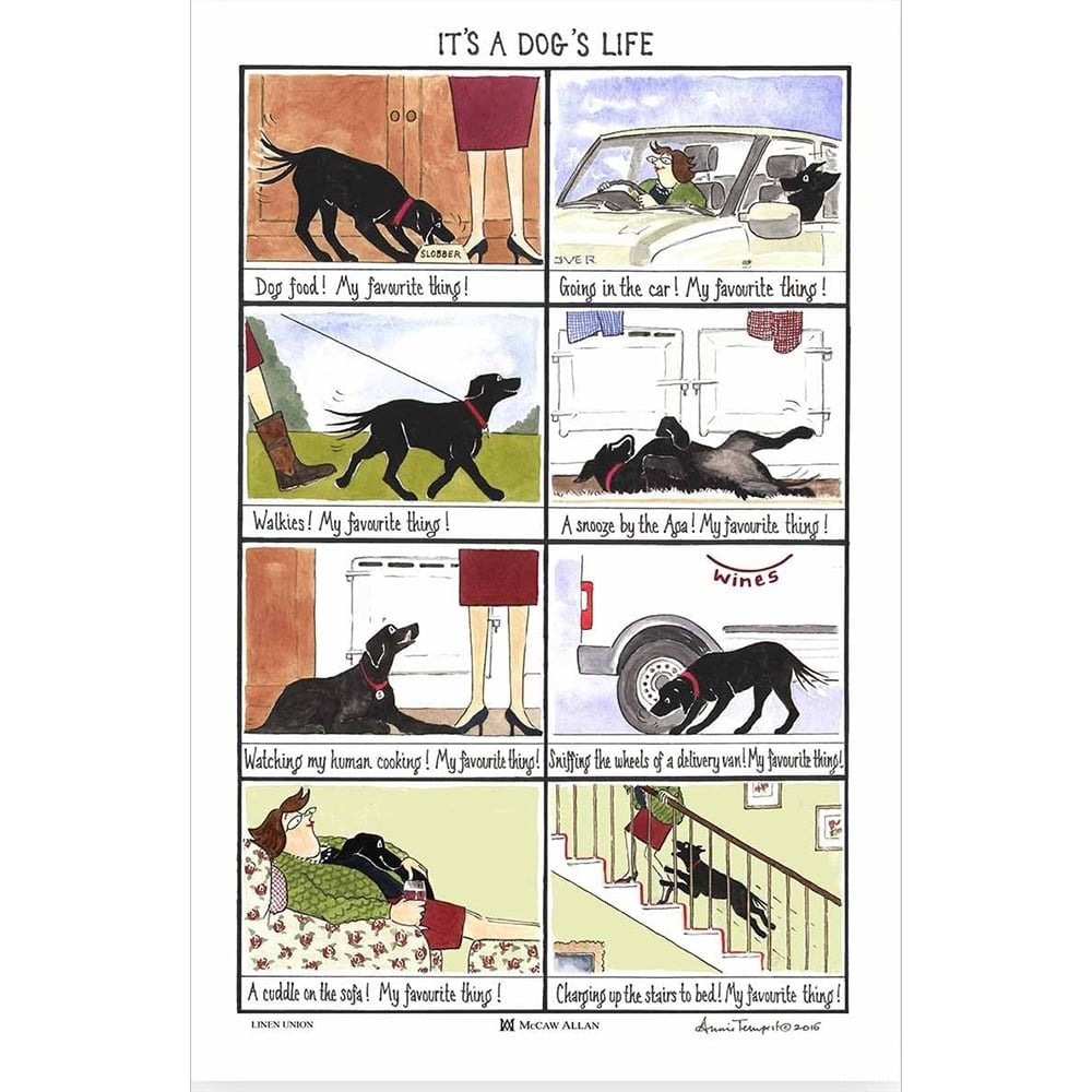 Samuel Lamont It's a Dogs Life Cotton Tea Towel