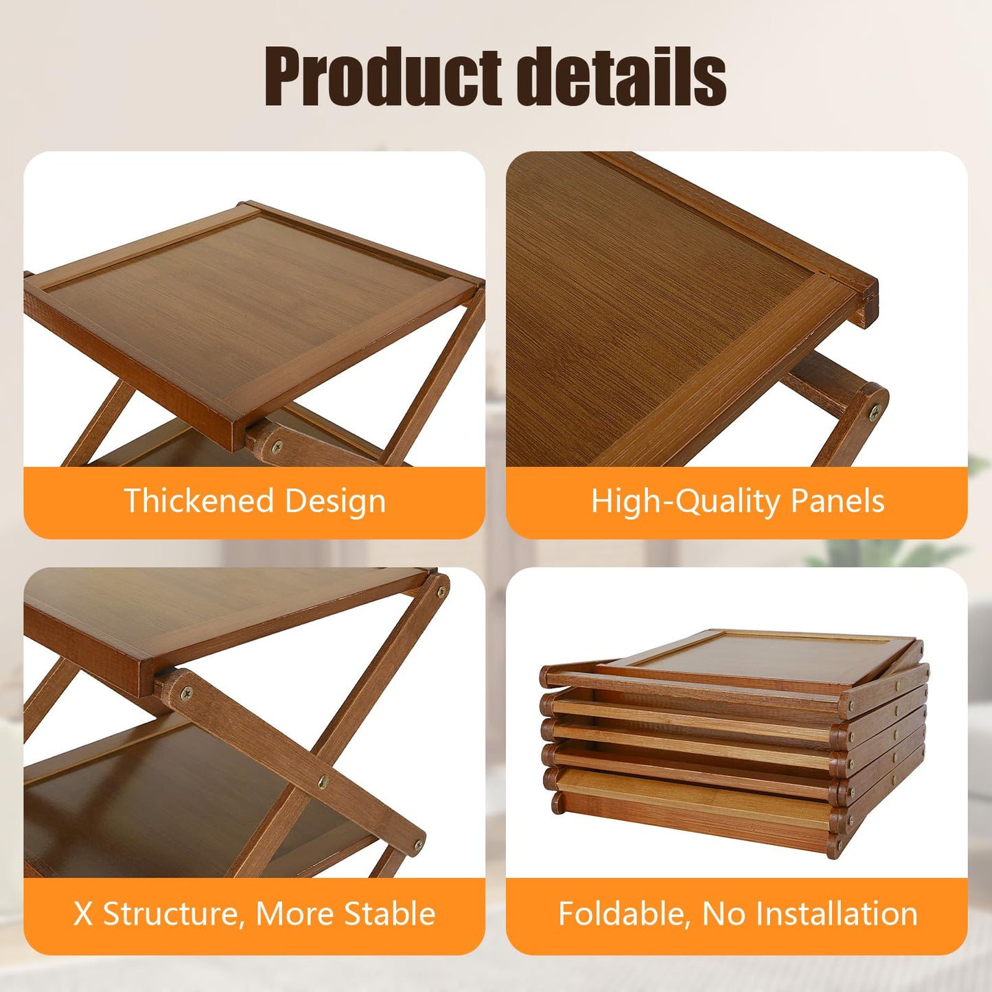 YYW Shoe Rack, Foldable Shoes Organizer Free Standing Shelf for Entryway, Closet, Hallway, Foldable X Shape Multi Tier Shoe Rack (Brown,7 Layers)