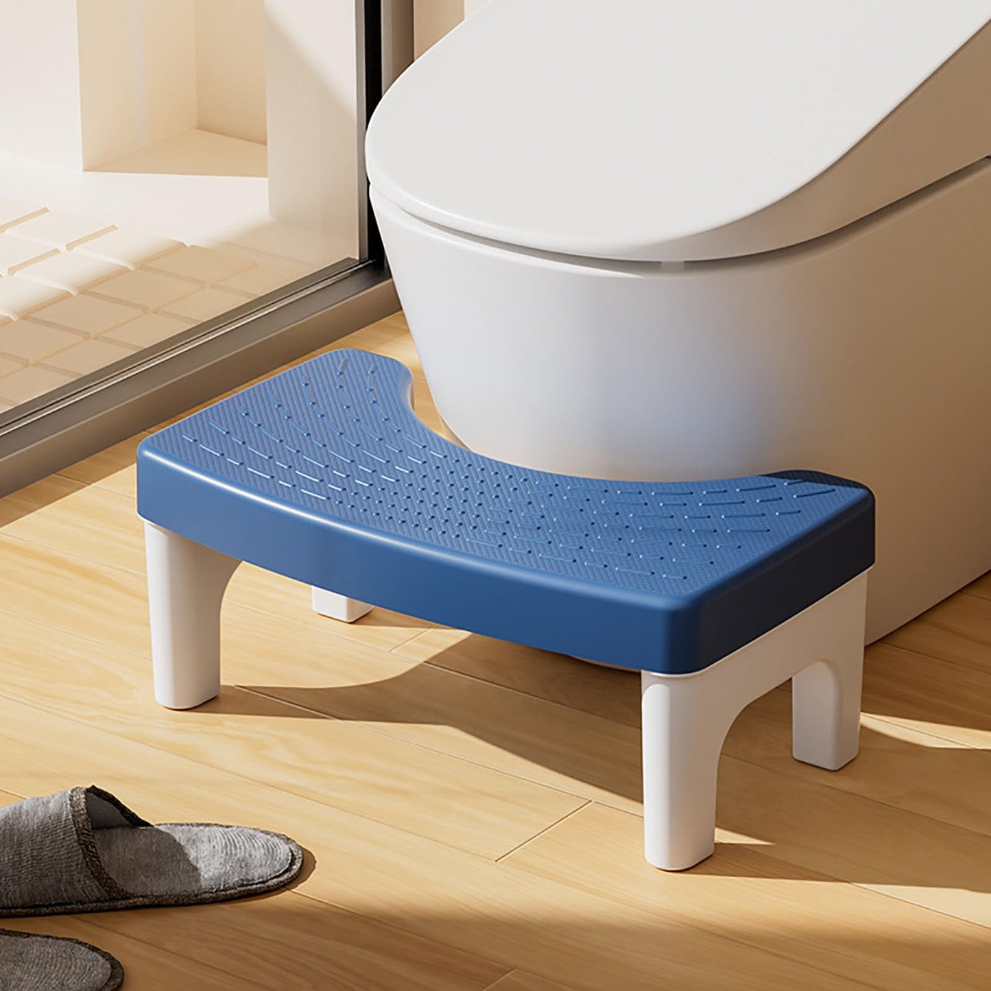 Yctze G Portable Toilet Stool Slip for Adults Kids Hroom Squatting Posture Potty Stool, Poop Stool for Improved Digestion and Comfort. (Navy Blue)