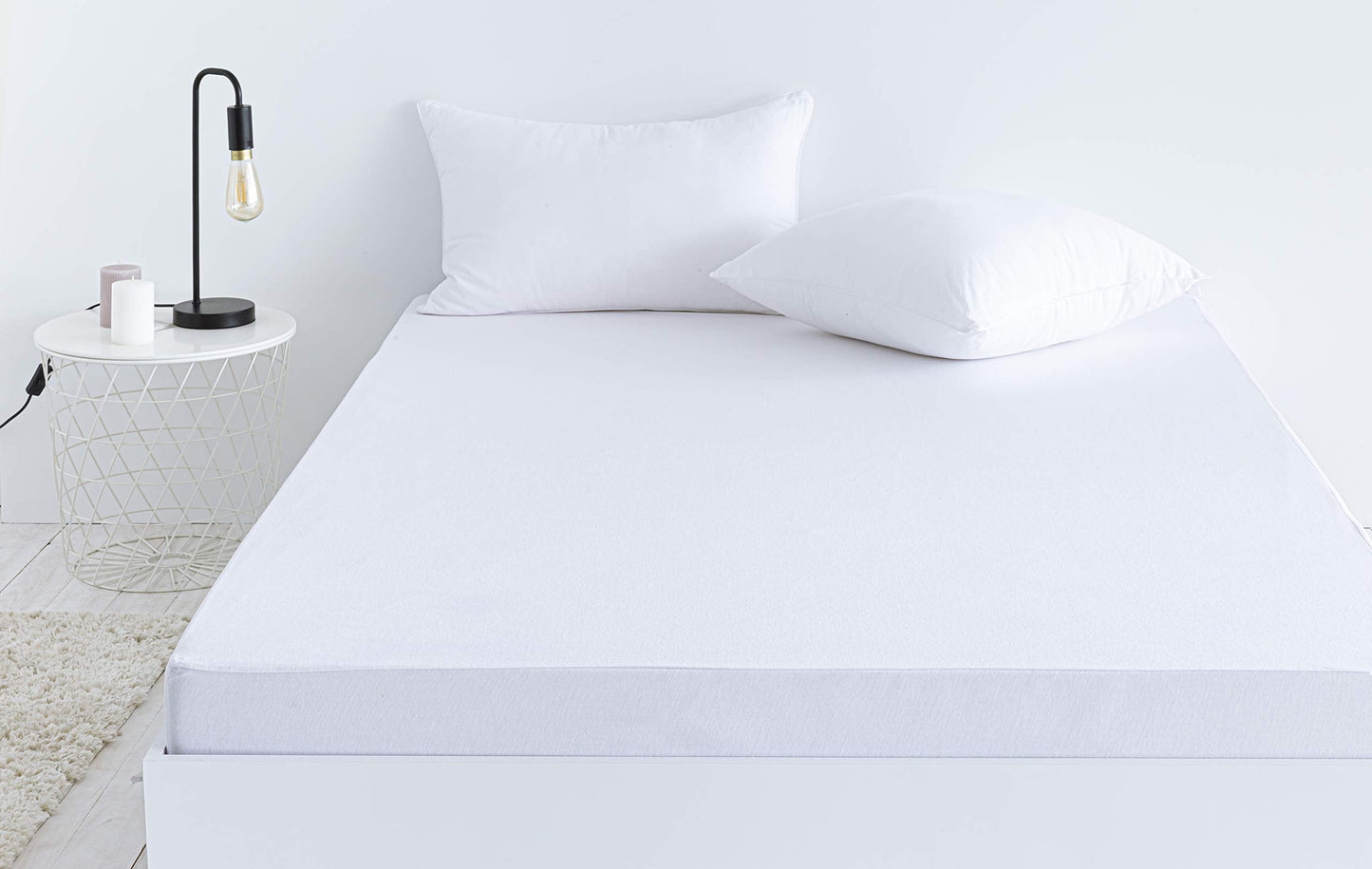 Todocama Cotton Mattress Protector, Bed 180 x 190/200 cm