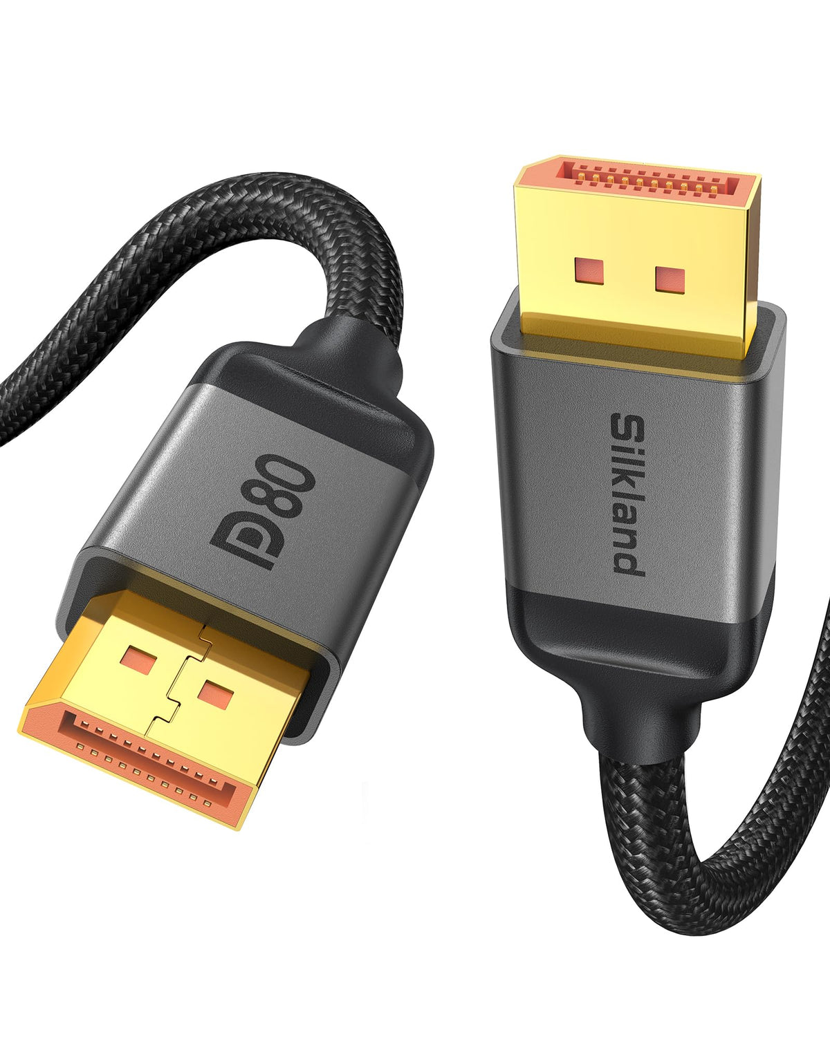Silkland 80Gbps DisplayPort Cable 2.1 3M, [8K@240Hz, 4K@960Hz 480Hz 360Hz 240Hz] Braided DP 2.1 to DP Cable, HDR HDCP DSC 1.2a Display Port Compatible