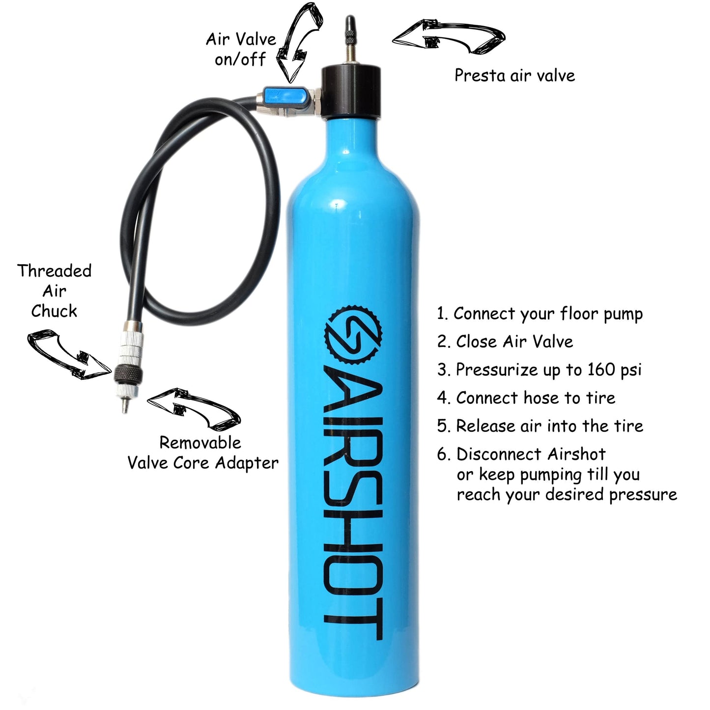 Airshot Tank Unisex Adult Bicycle Tank, Blue, 30