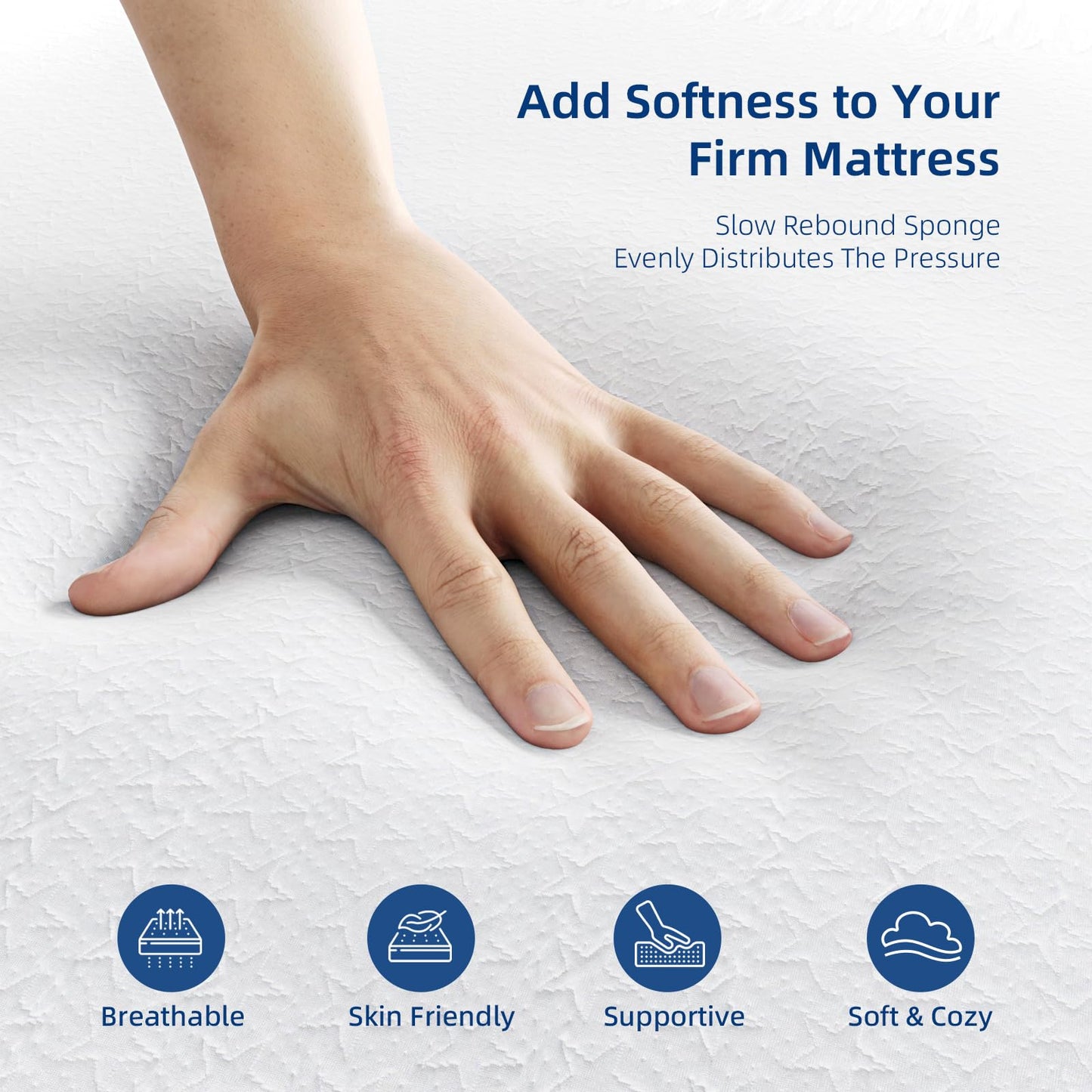 wowttrelax Memory Foam Mattress Topper Small Double Bed, 7cm Thick Orthopedic Cooling Small Double Mattress Topper for Back Pain Relief, Washable