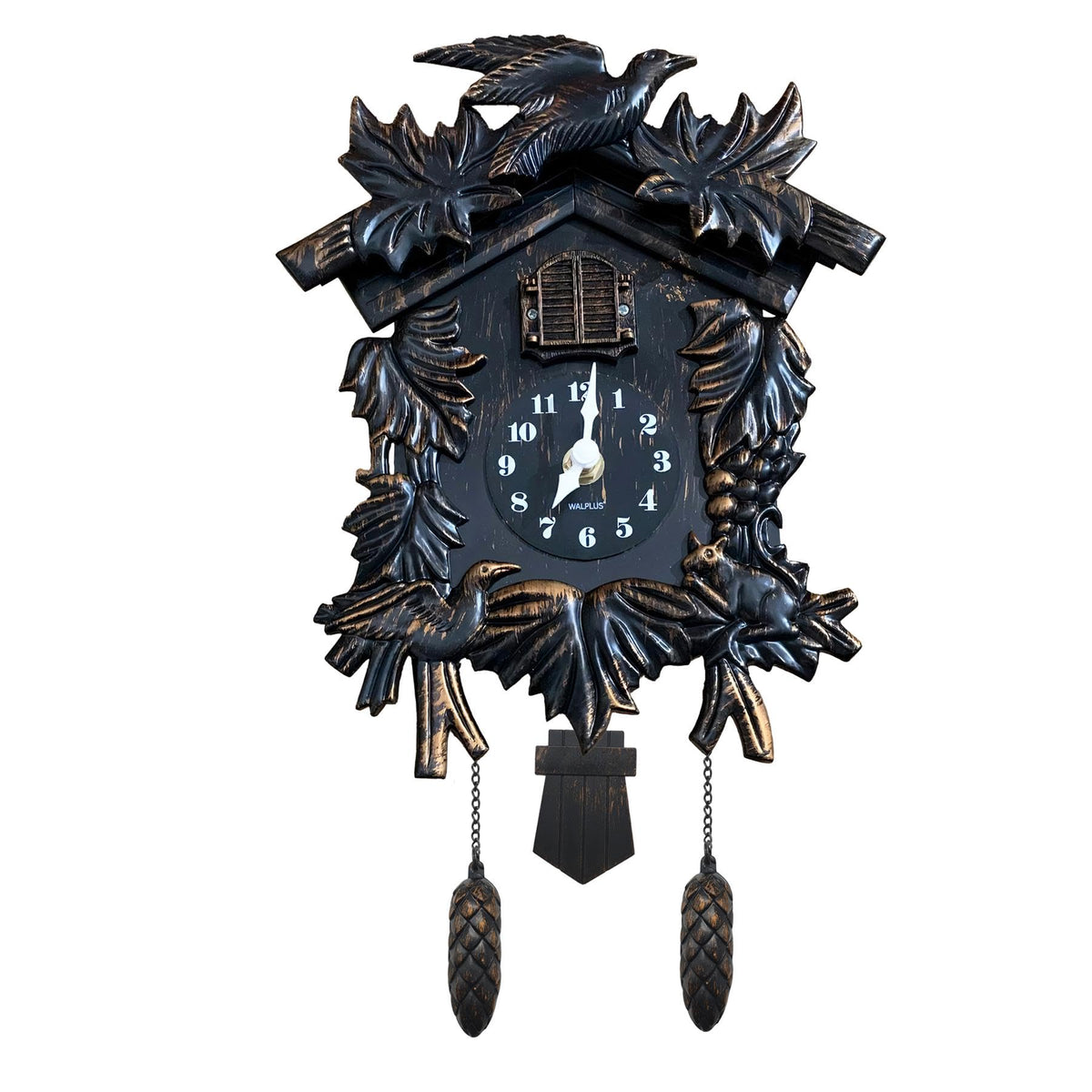 WALPLUS 24x31x13cm Black Forest Cuckoo Clock Classic Clock Home DIY Decoration Office Accessories Minimalist Design Bedroom Decor Stylish Living Room