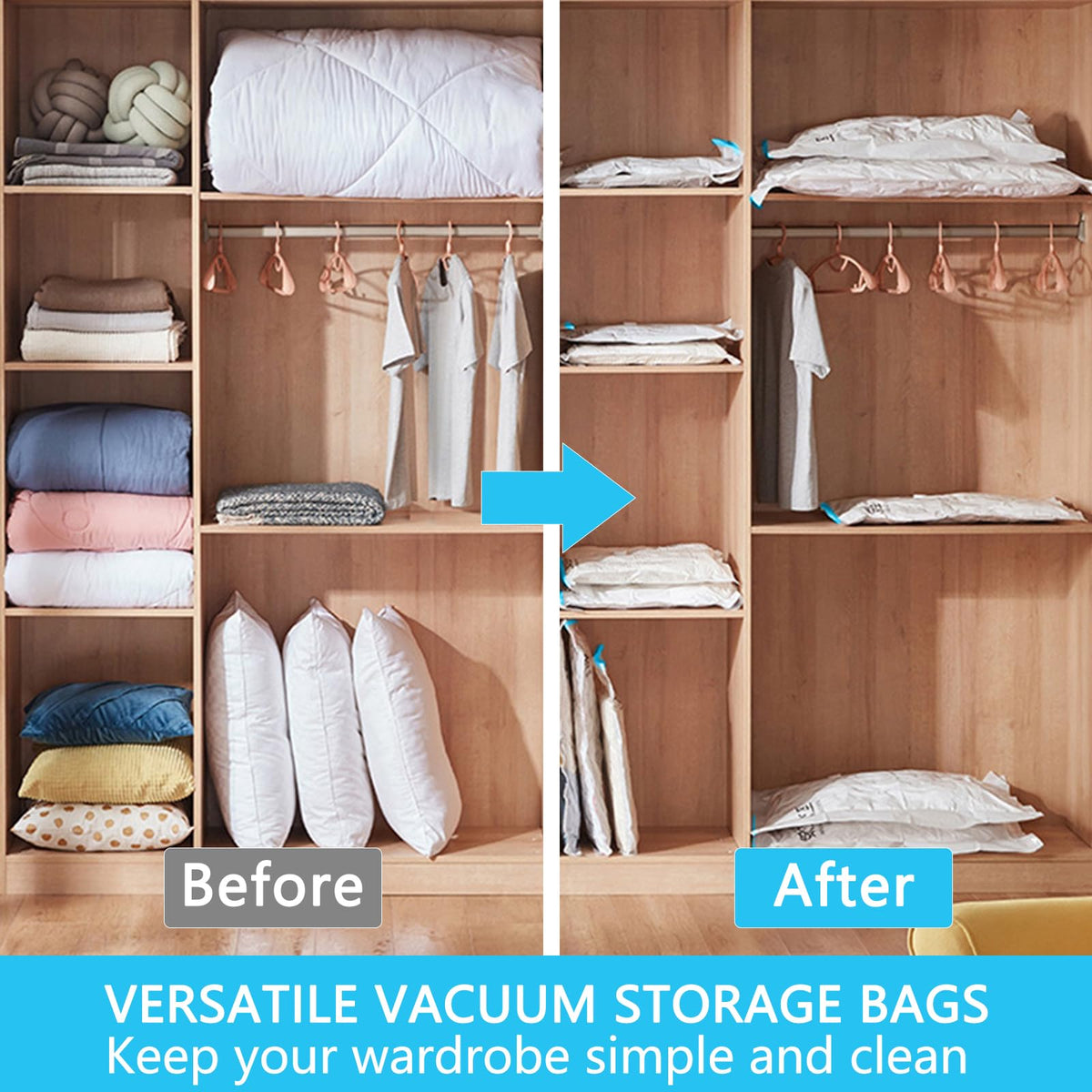 Vacuum Storage Bags - 2 Pack 100X130CM Extra Large Strong Space Saver Compression Bags