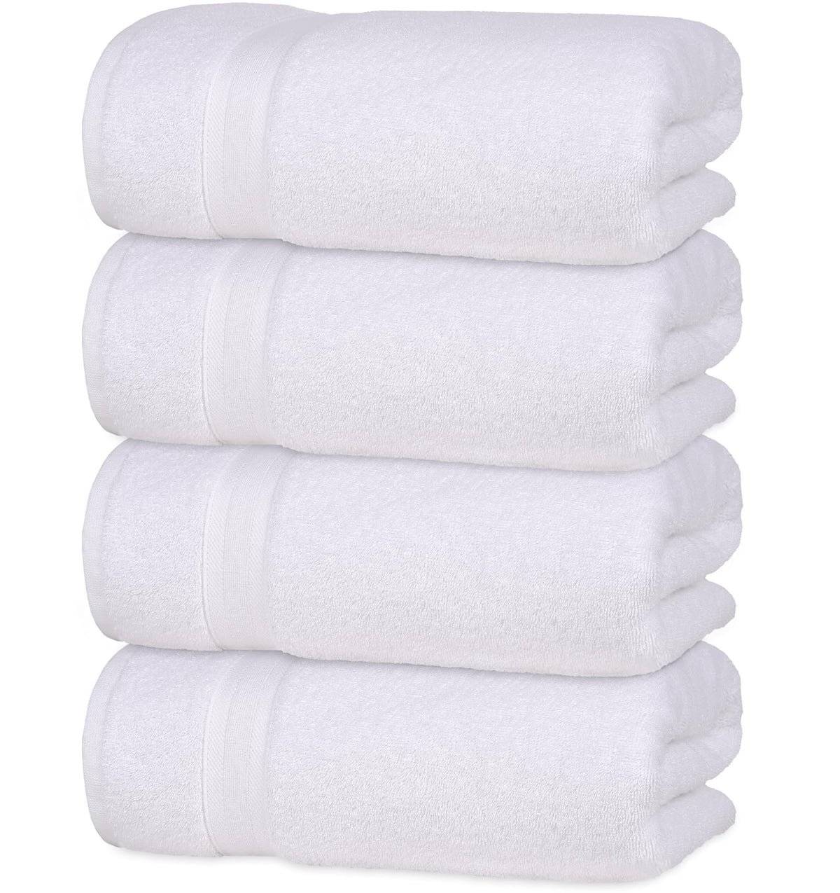 Quick-Dry 4 Pieces White Hand Towels - Highly Absorbent 100% Turkish Cotton - Perfect Lightweight Towel for Bathroom, Kitchen, Guests, Pool, Gym