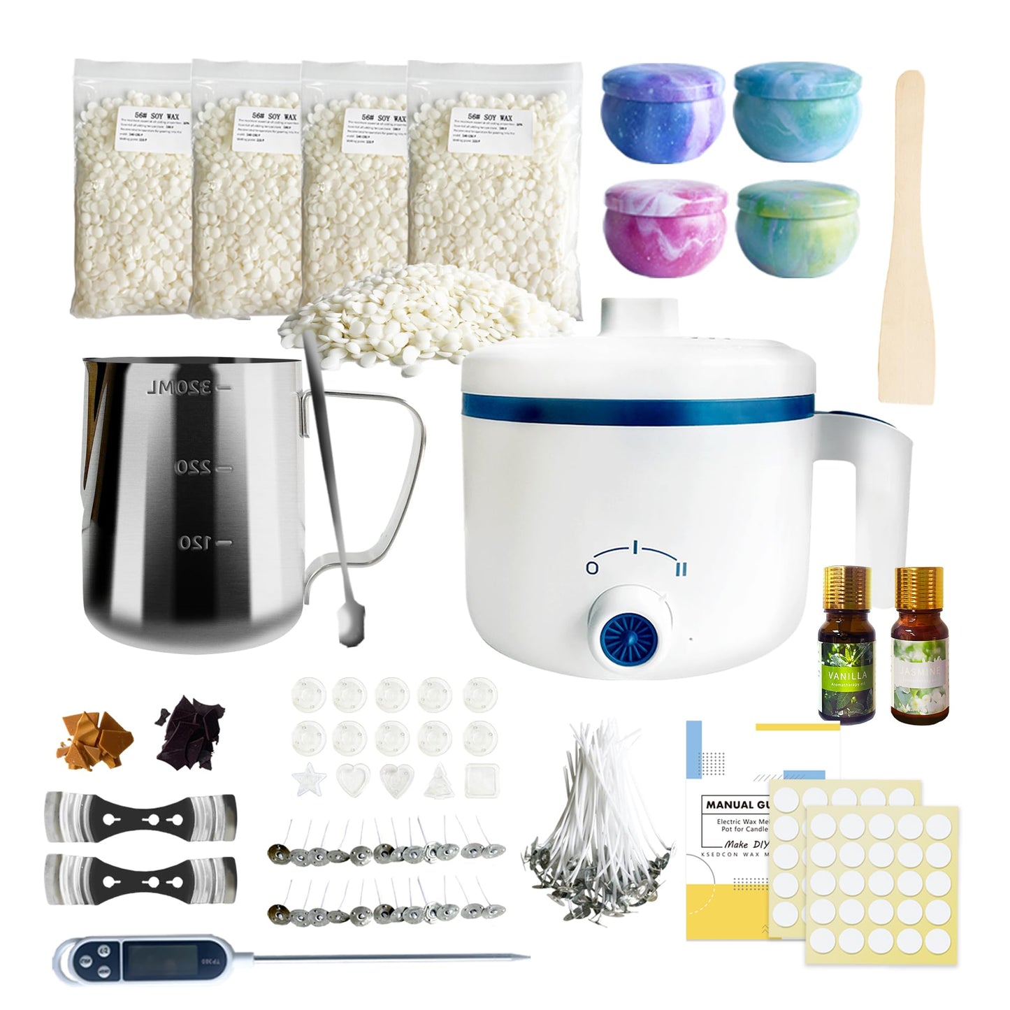 VUSIBA Candle Making Kit with Wax Melting Pot,DIY Scented Candle Kit for Adult Beginner,Make Your Own Candles