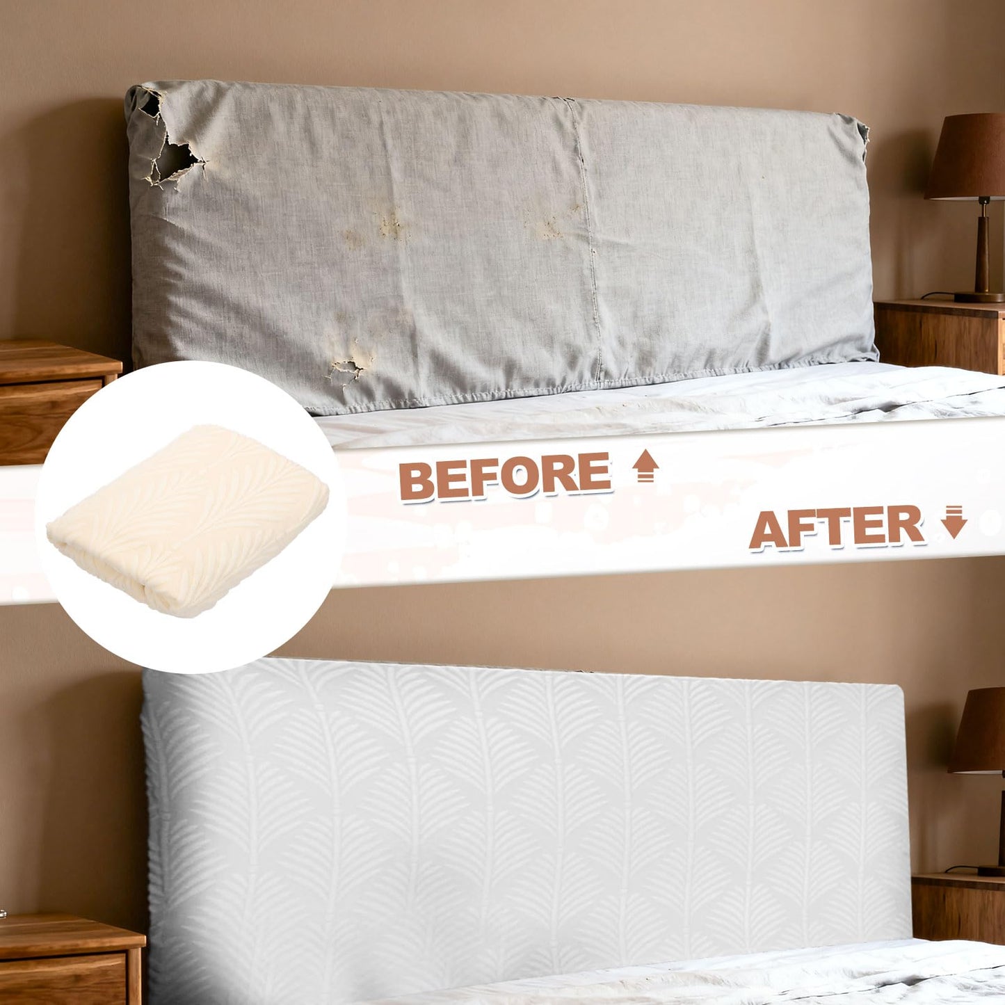 sourcing map Bed Headboard Slipcover, 200cm Jacquard Fabric Stretch Protector Covers, Dustproof Cover for King Size Headboard Bedroom Decor, Green