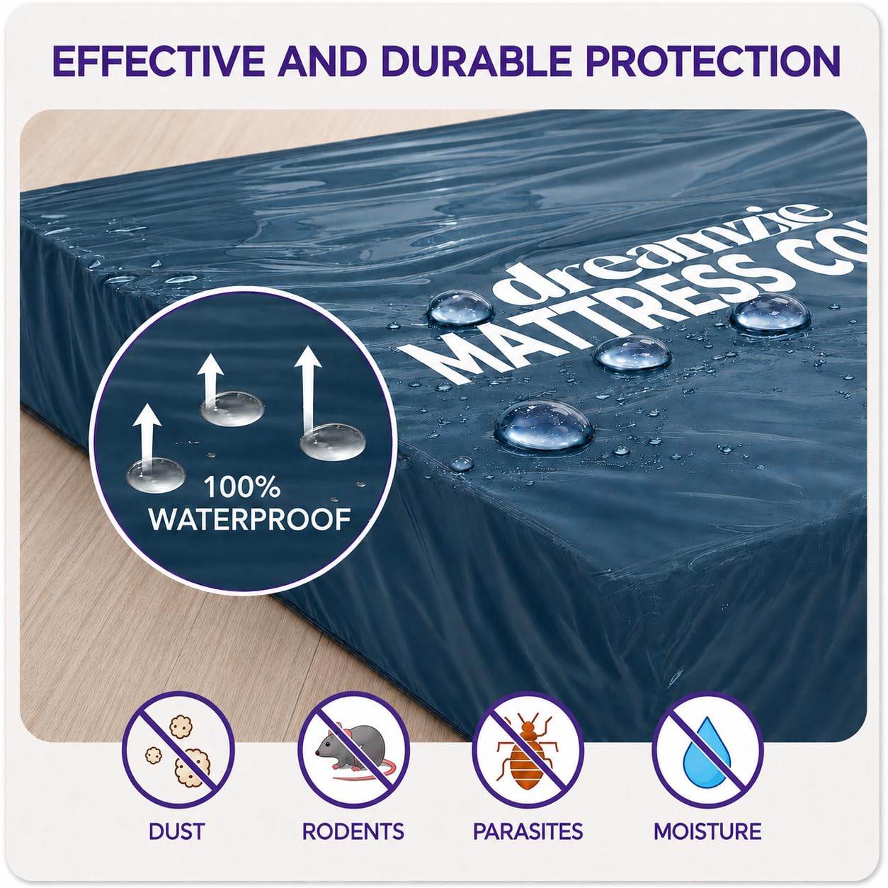 Dreamzie - Double Mattress Cover for Moving - Mattress Storage Bag - x2