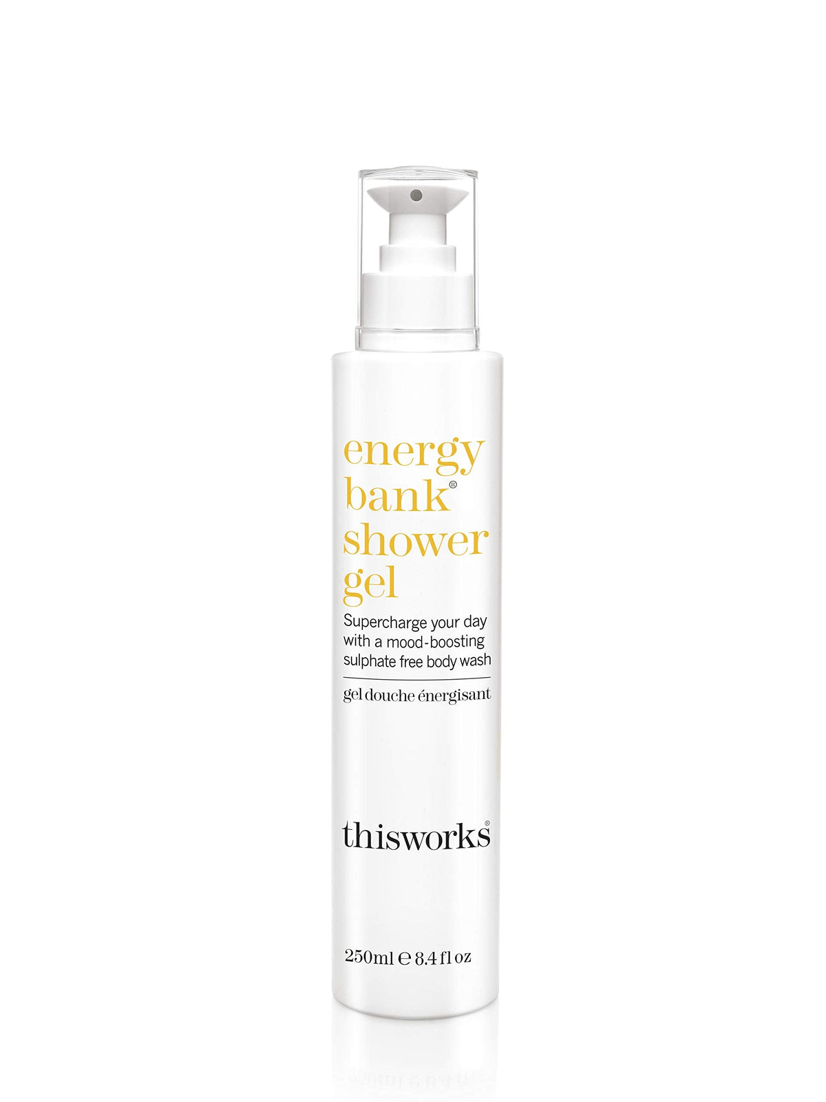 This Works Energy Bank Shower Gel, 250 ml - Energising Body Wash with Geranium, Ylang Ylang and Rosemary Essential Oils - Mood-Boosting Sulphate and