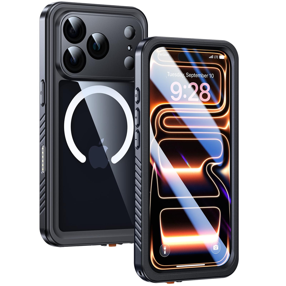 Lanhiem for iPhone 17 Pro Max Case Magnetic, IP68 Waterproof Dustproof Cases, [Compatible with MagSafe], with Screen Protector and Camera Protection,